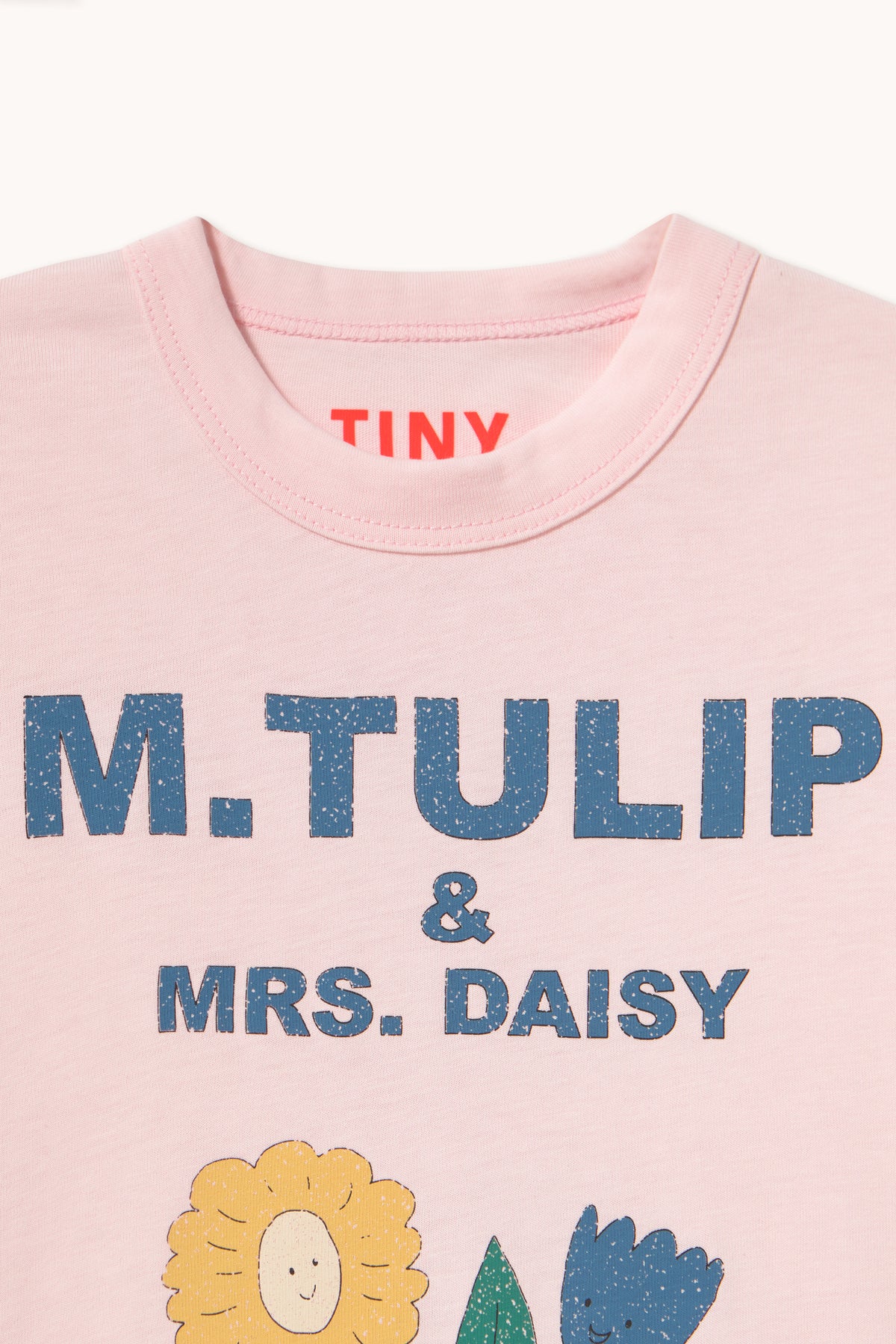 Tulip & Daisy Graphic Tee - Pastel Pink