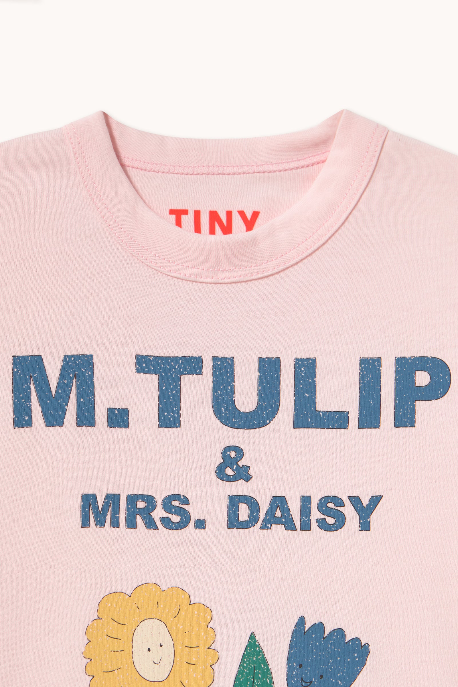 Tulip & Daisy Graphic Tee - Pastel Pink
