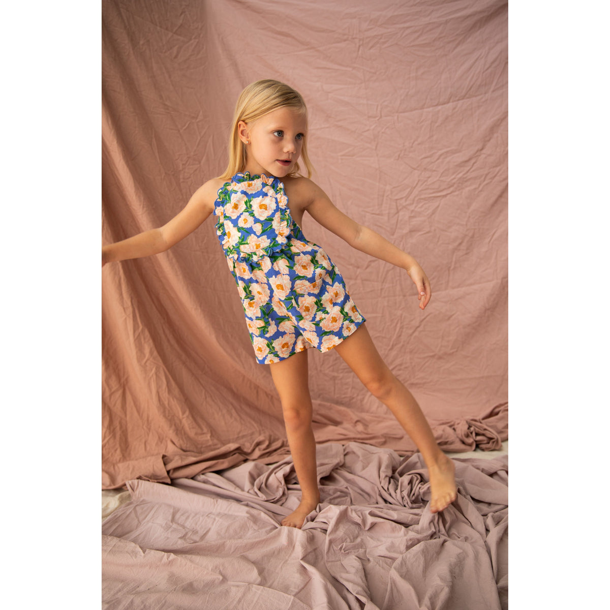 Annie Jumpsuit-Soiree Bouquet Bondi Blue