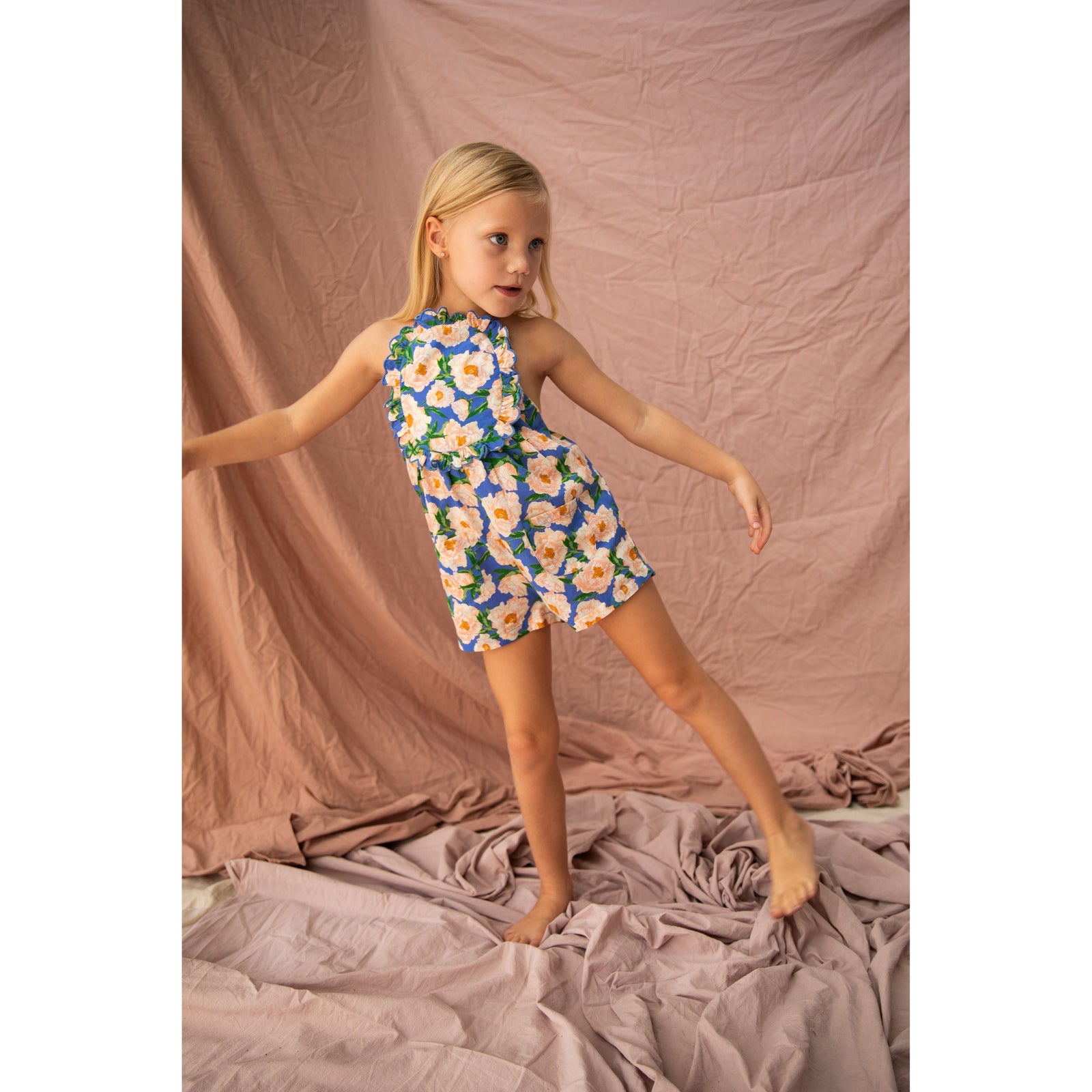Annie Jumpsuit-Soiree Bouquet Bondi Blue
