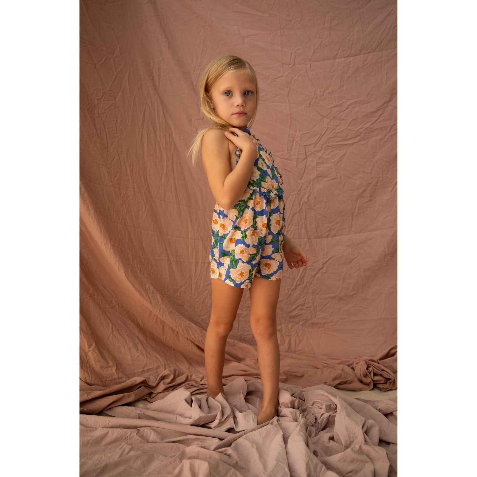 Annie Jumpsuit-Soiree Bouquet Bondi Blue