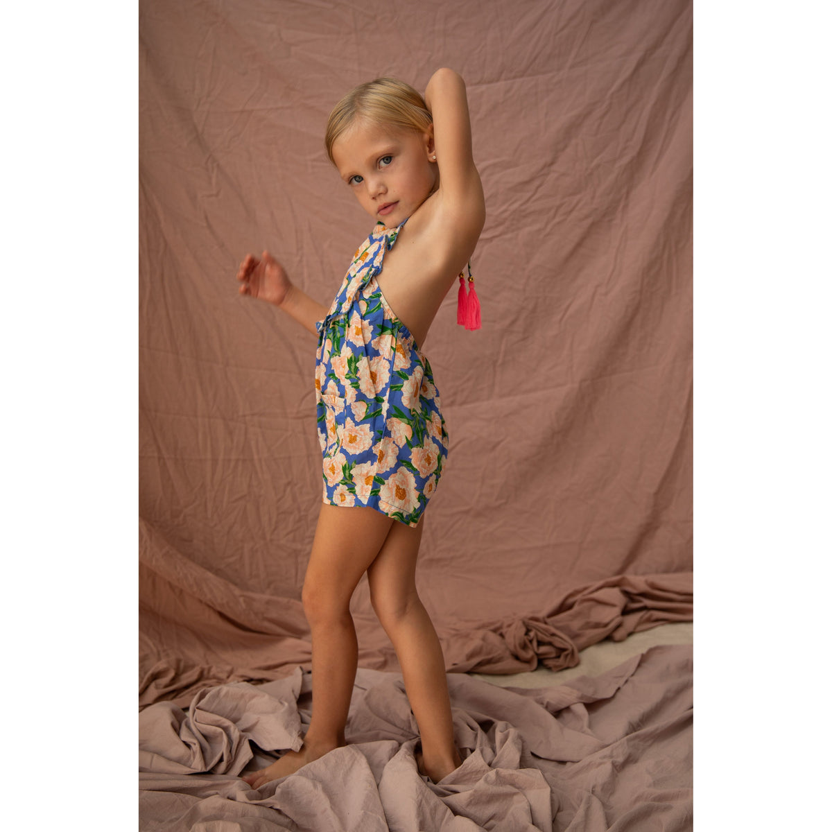 Annie Jumpsuit-Soiree Bouquet Bondi Blue