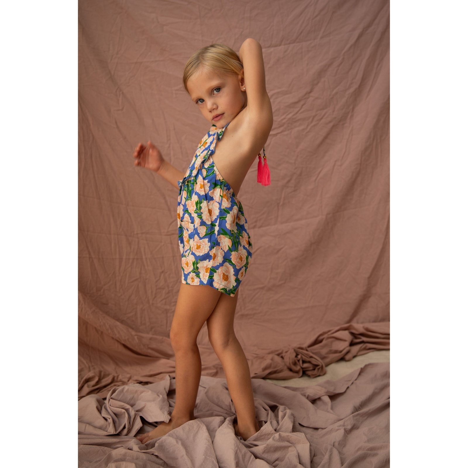Annie Jumpsuit-Soiree Bouquet Bondi Blue