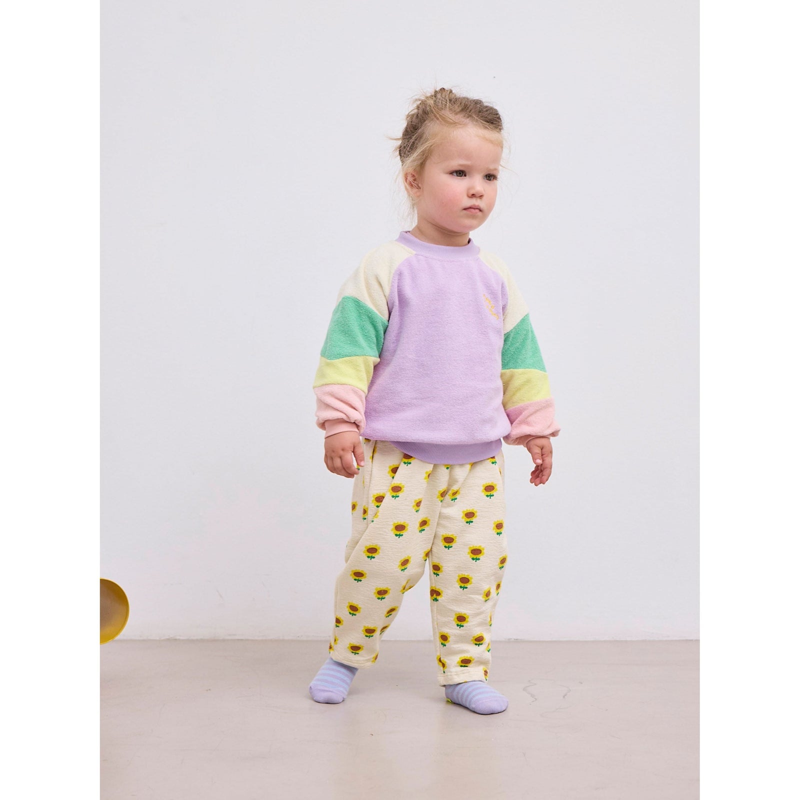 Baby Lila Color Block Terry Cloth Sweatshirt