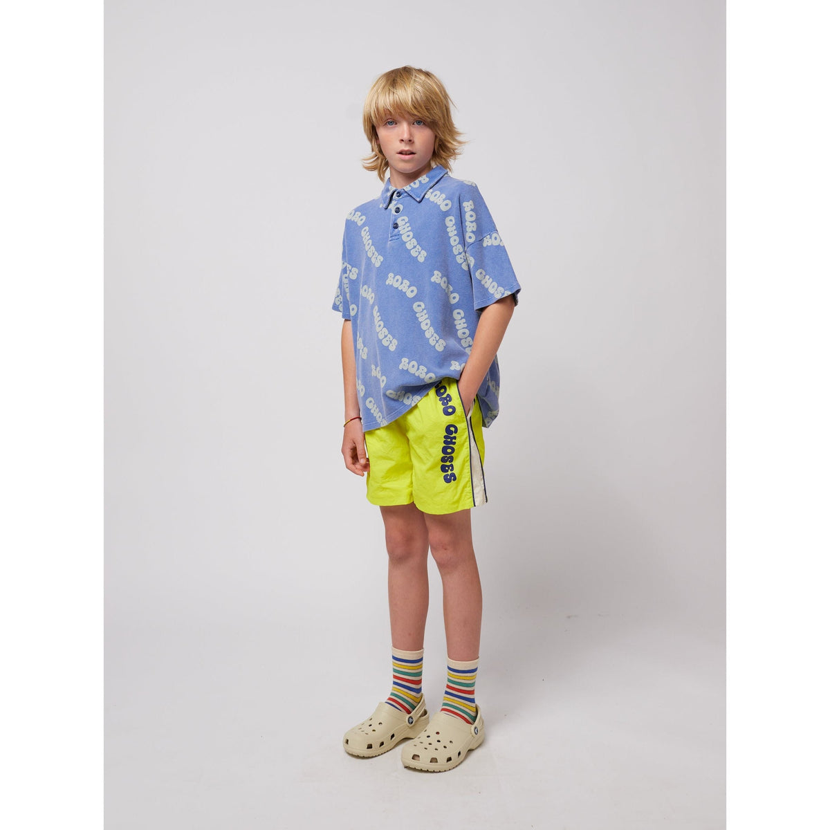 Wavy Bobo Choses All Over Waffle Polo Shirt
