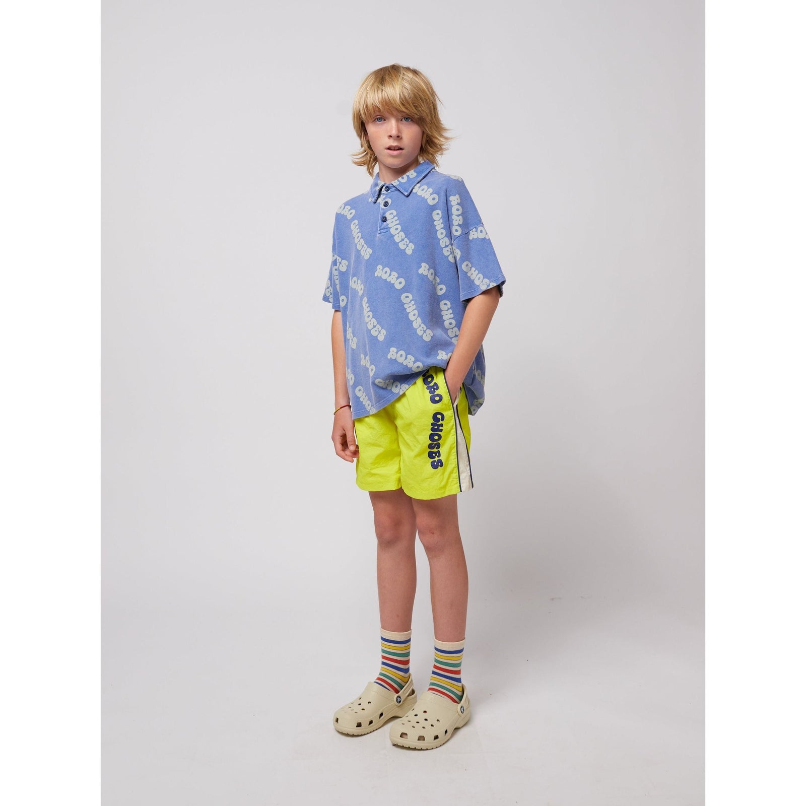 Wavy Bobo Choses All Over Waffle Polo Shirt