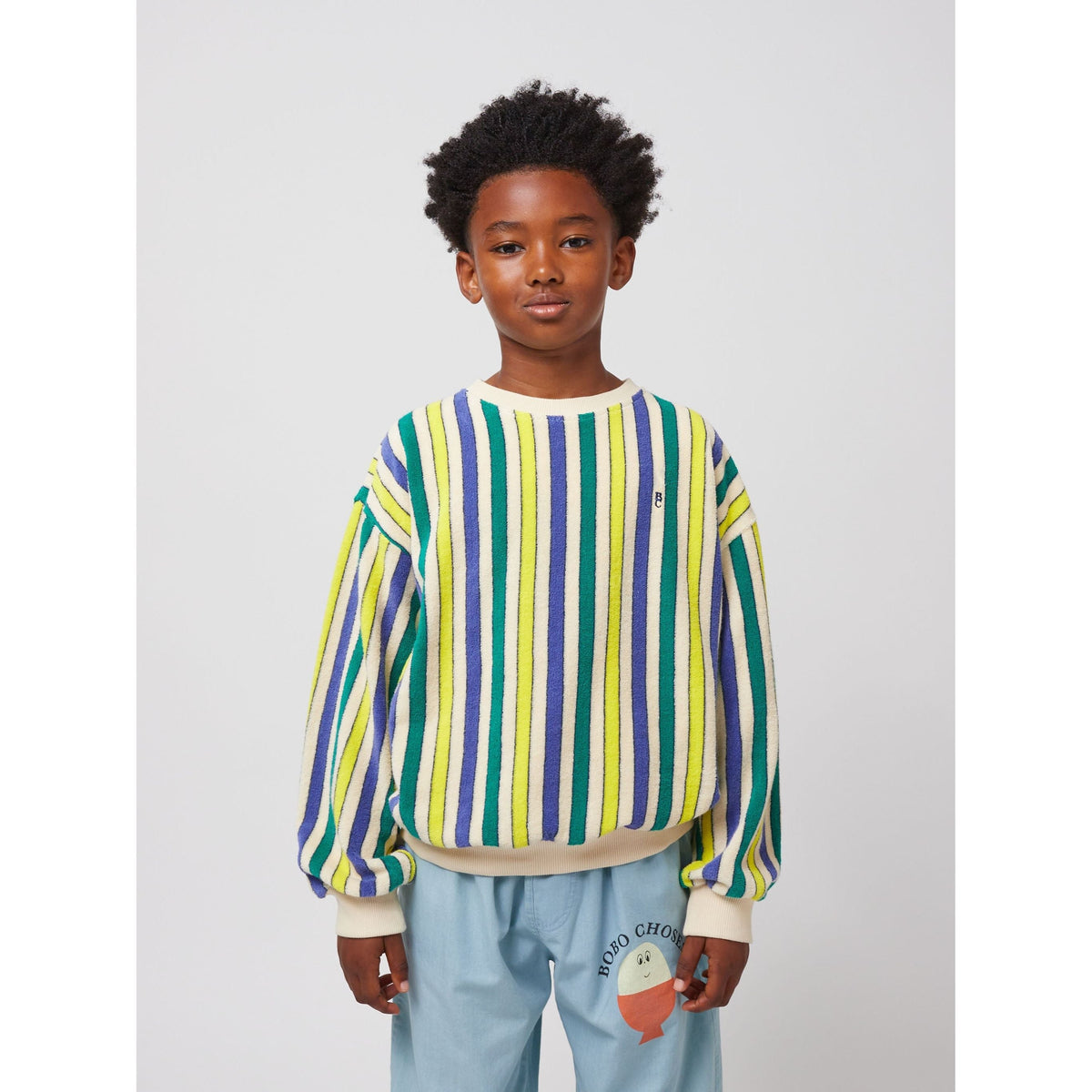 Multicolor Stripes Terry Cloth Sweatshirt