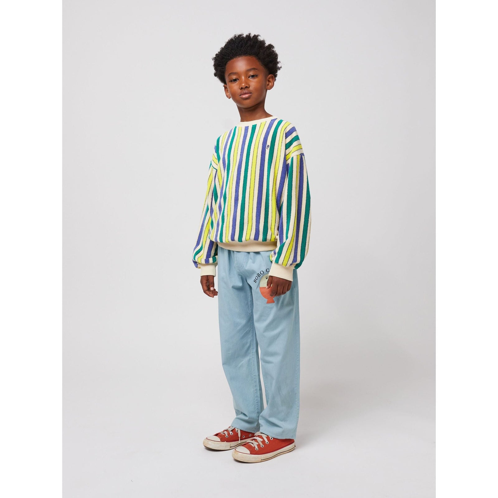 Multicolor Stripes Terry Cloth Sweatshirt