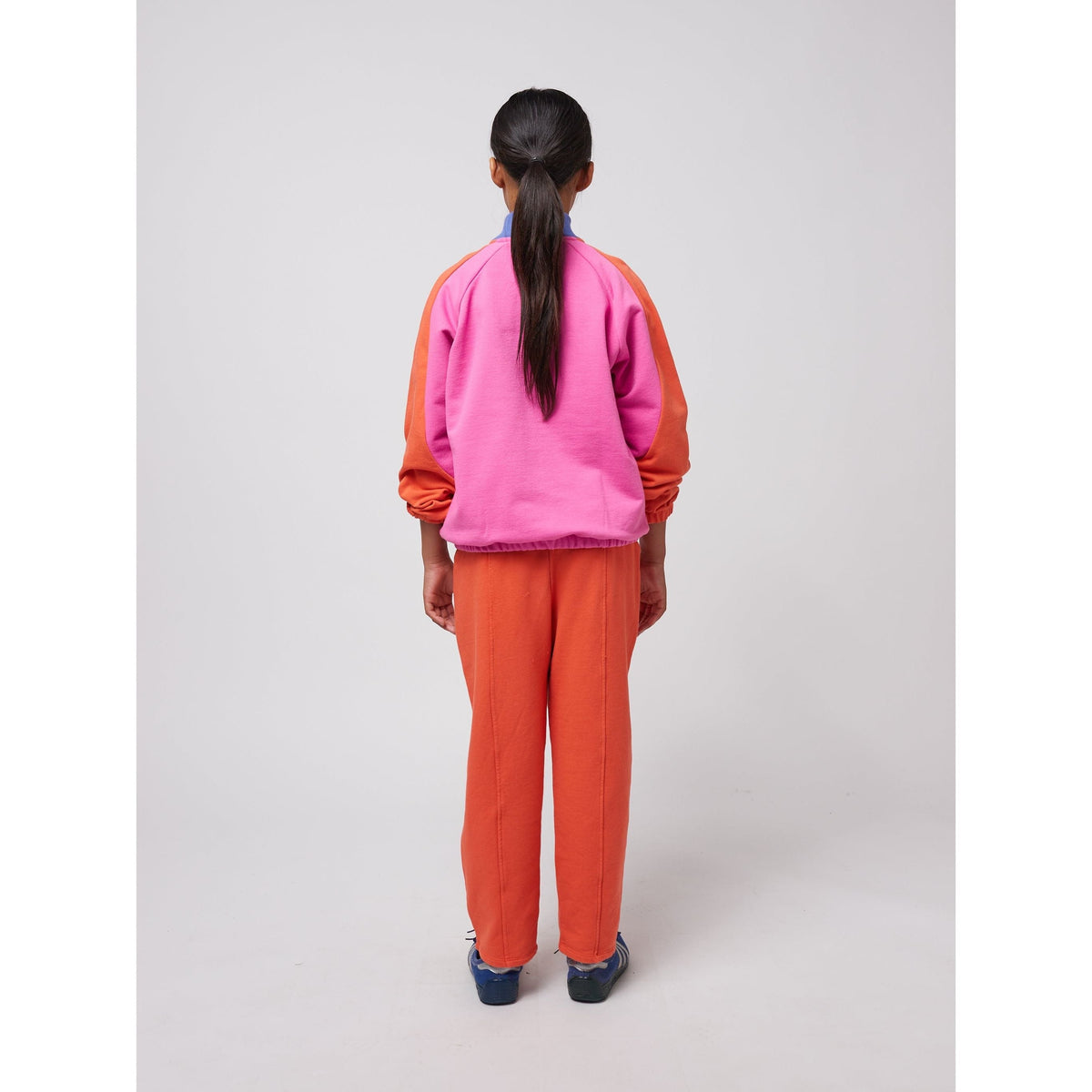 Smiling Color Block 1/4 Zipped Sweatshirt