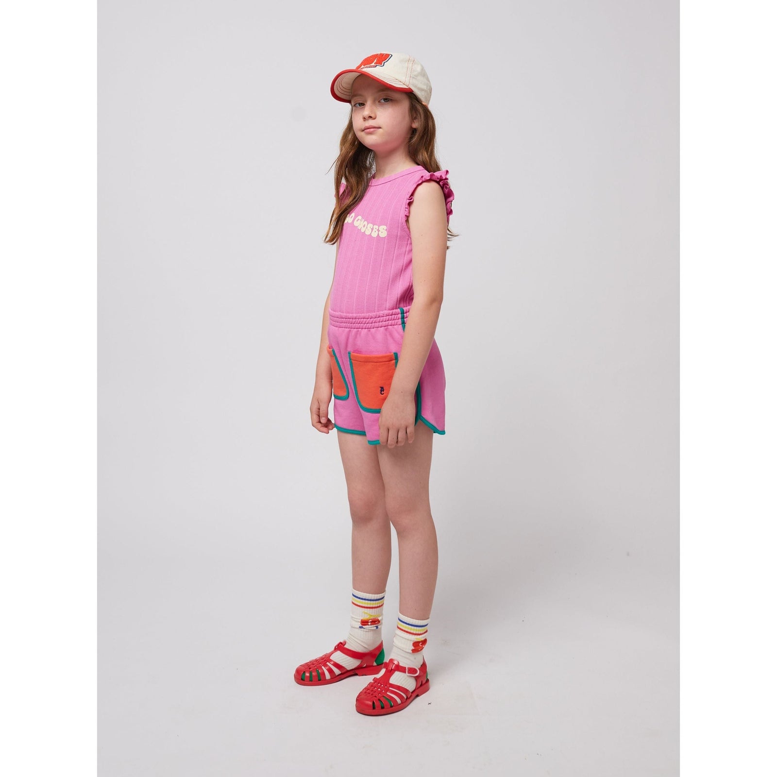 Pink Color Block Shorts