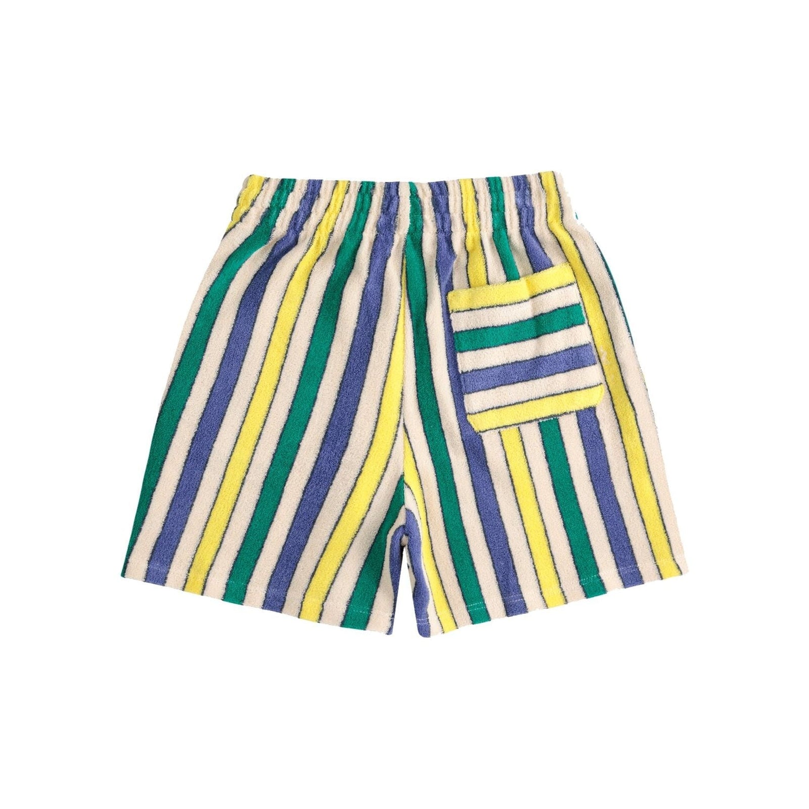 Multicolor Stripes Terry Cloth Bermuda Shorts