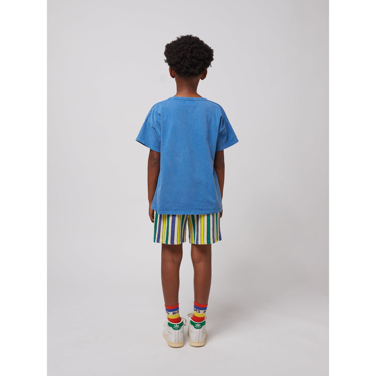 Multicolor Stripes Terry Cloth Bermuda Shorts