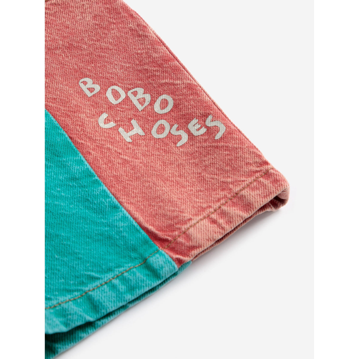 Color Block Denim Shorts