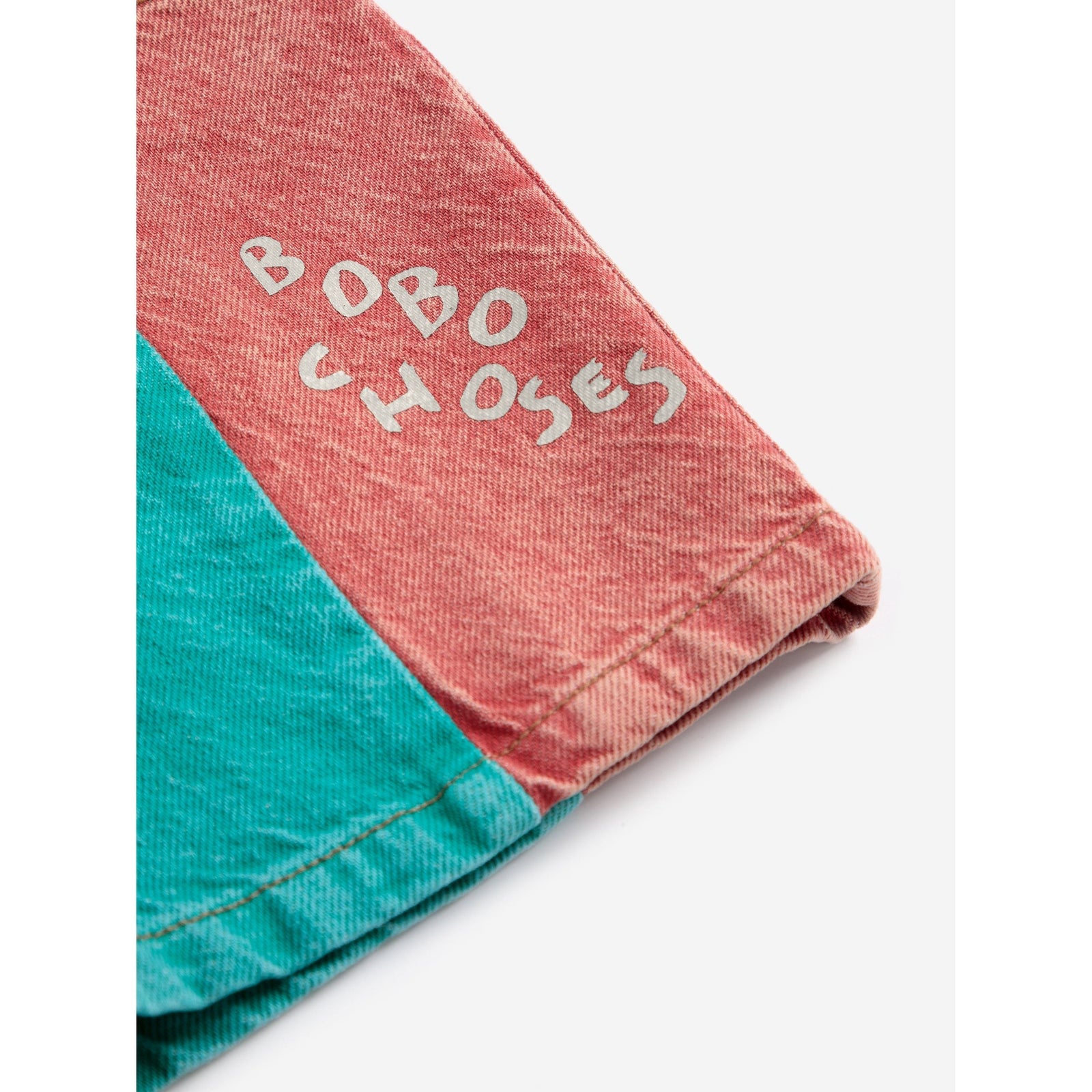 Color Block Denim Shorts