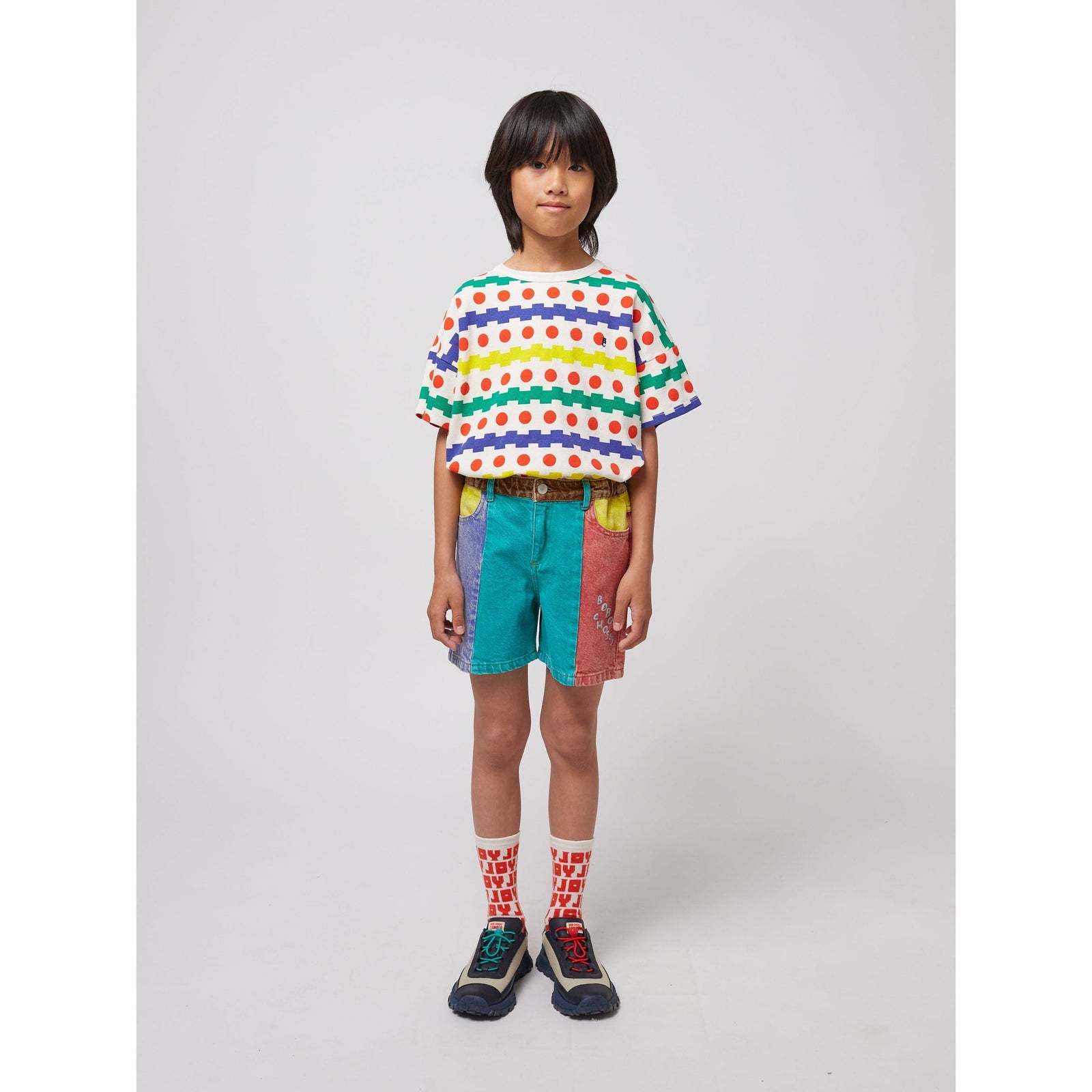 Color Block Denim Shorts