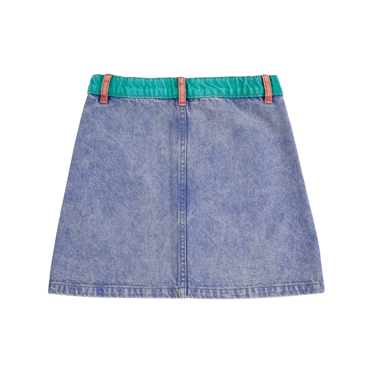 Color Block Denim Skirt