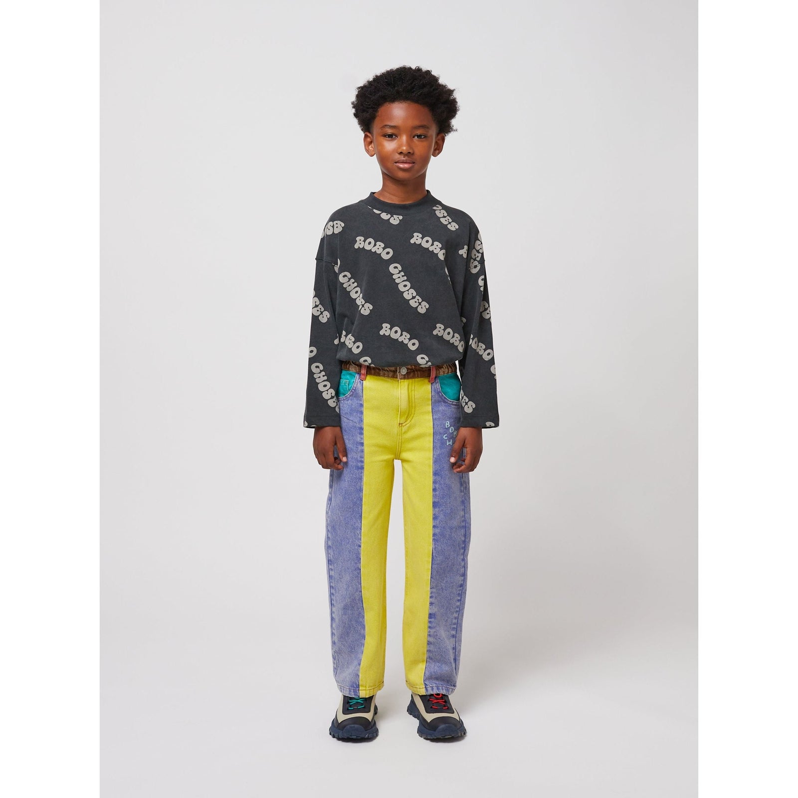 Color Block Denim Pants