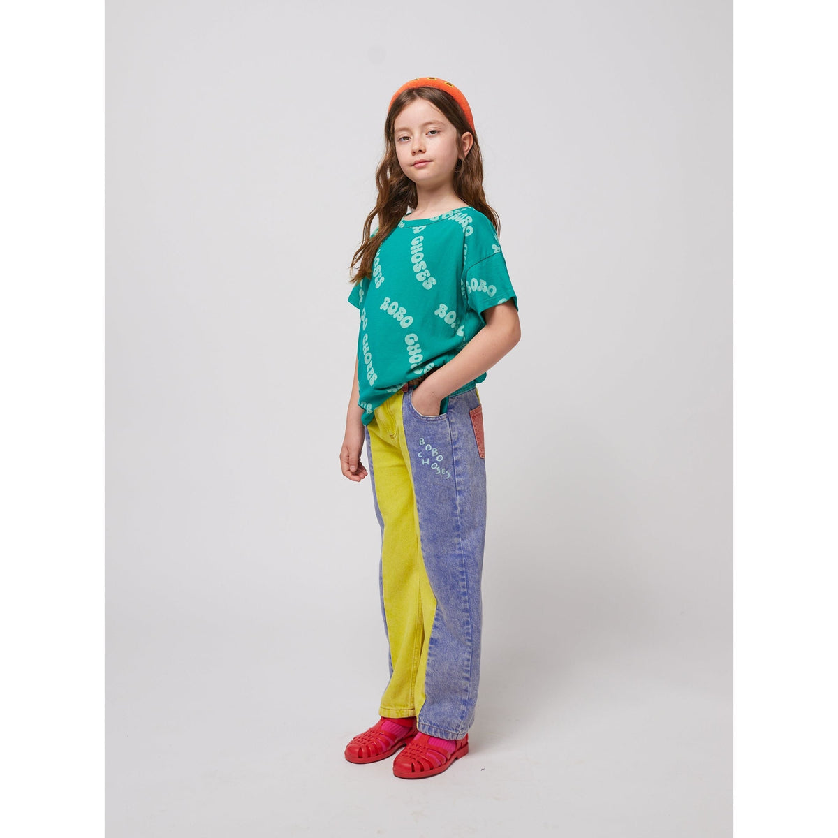 Color Block Denim Pants