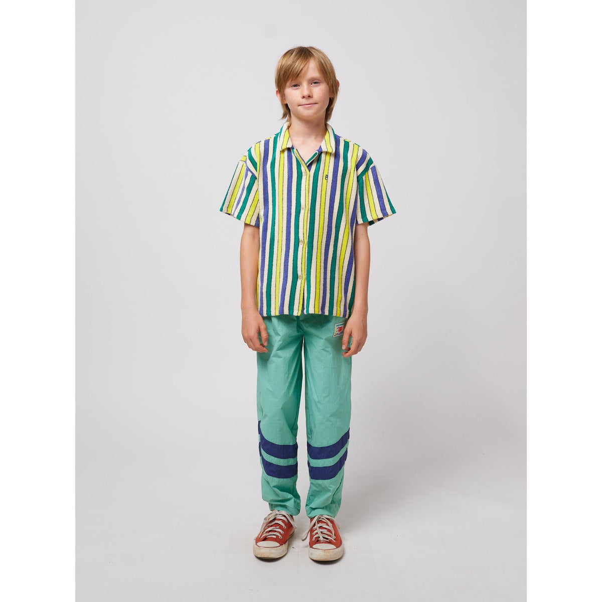 Smiling Color Block Tracksuit Pants