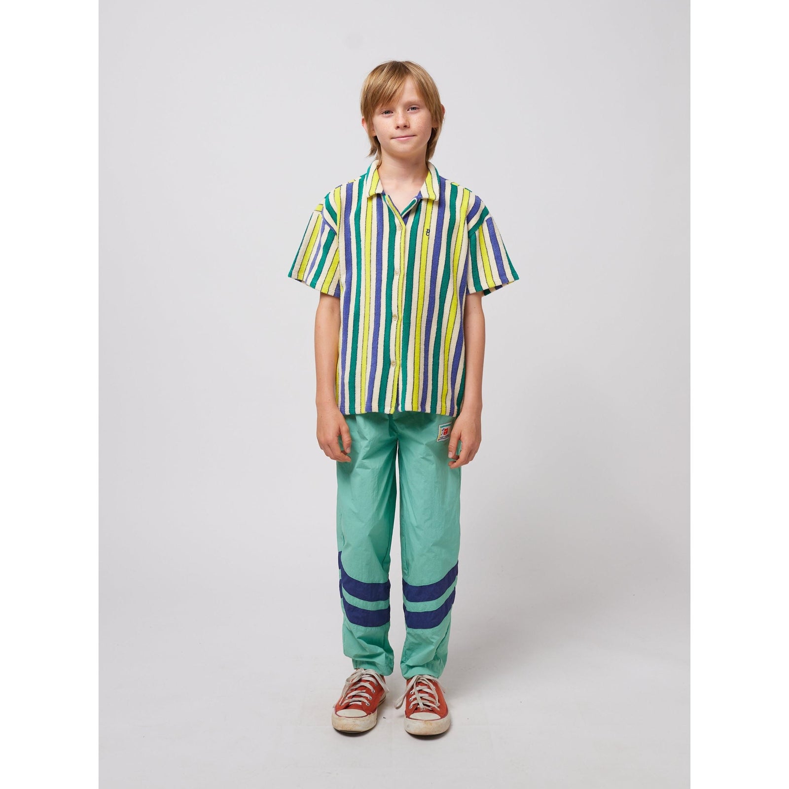 Smiling Color Block Tracksuit Pants