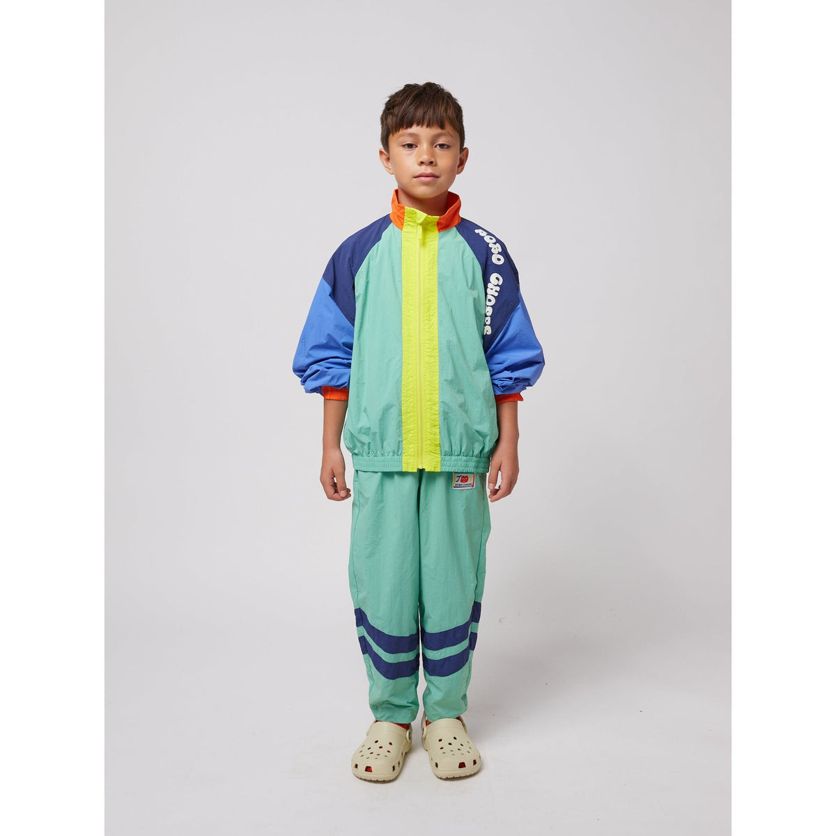 Smiling Color Block Tracksuit Pants
