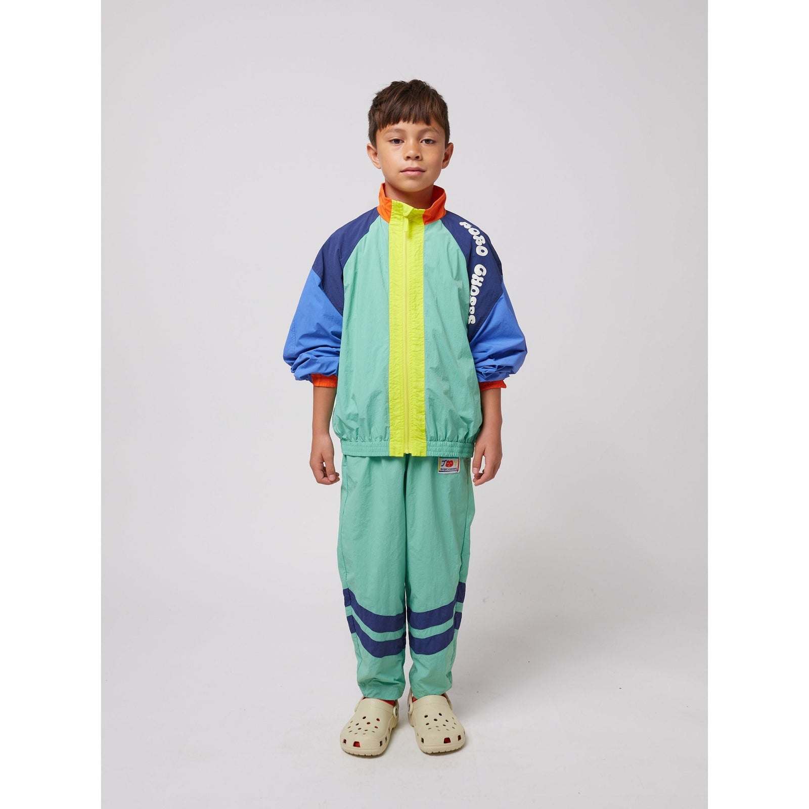 Smiling Color Block Tracksuit Pants