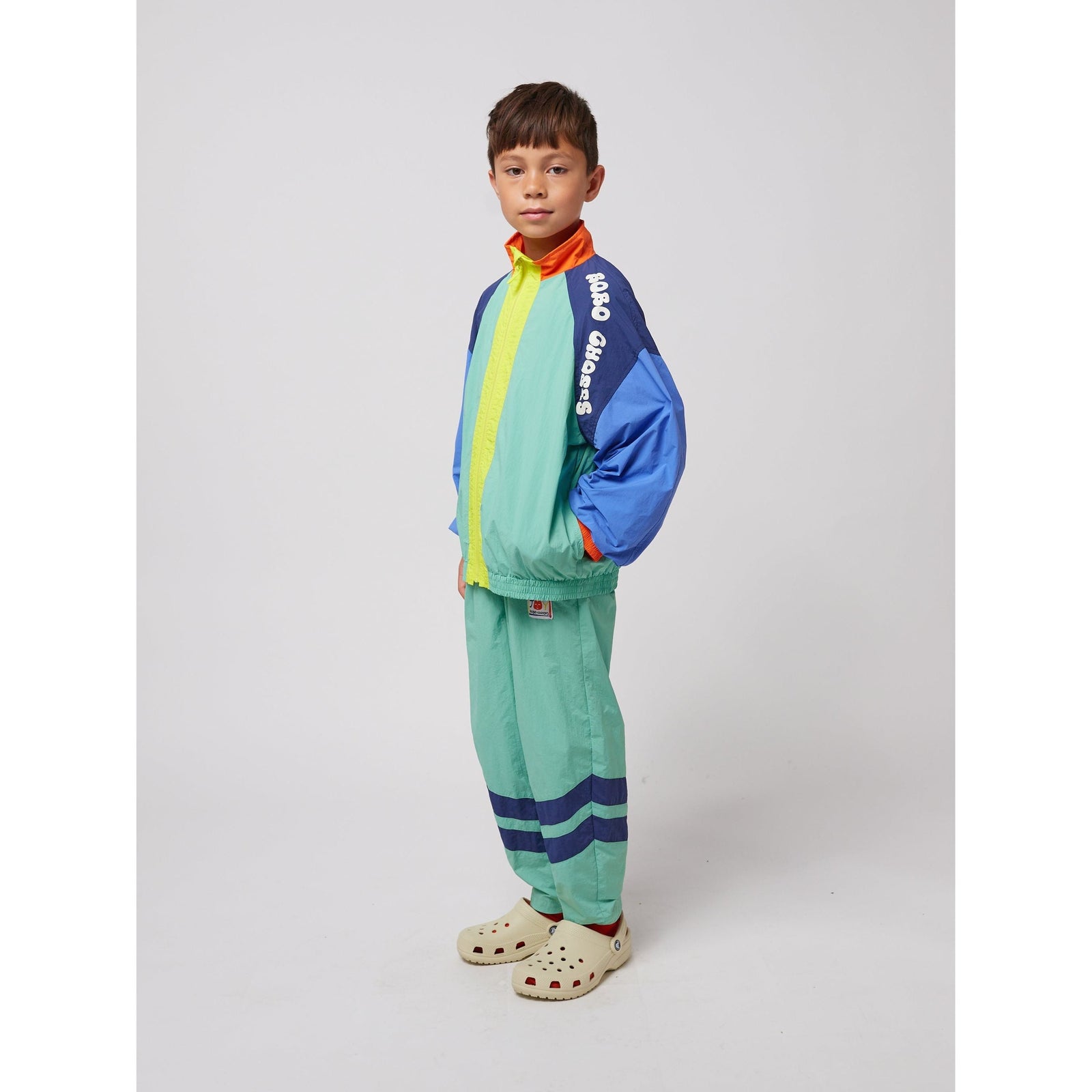 Smiling Color Block Tracksuit Pants