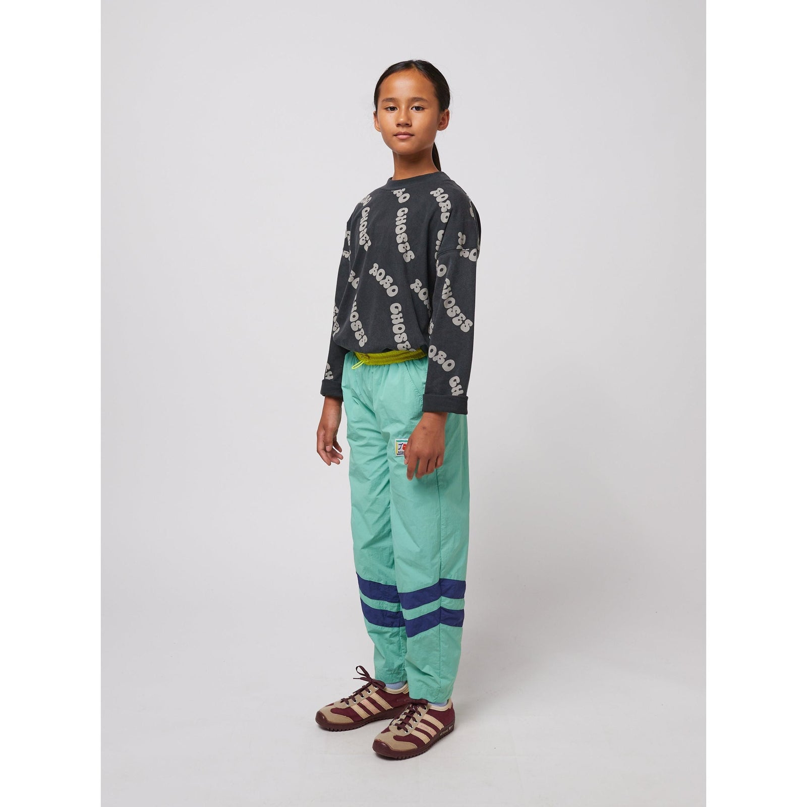 Smiling Color Block Tracksuit Pants