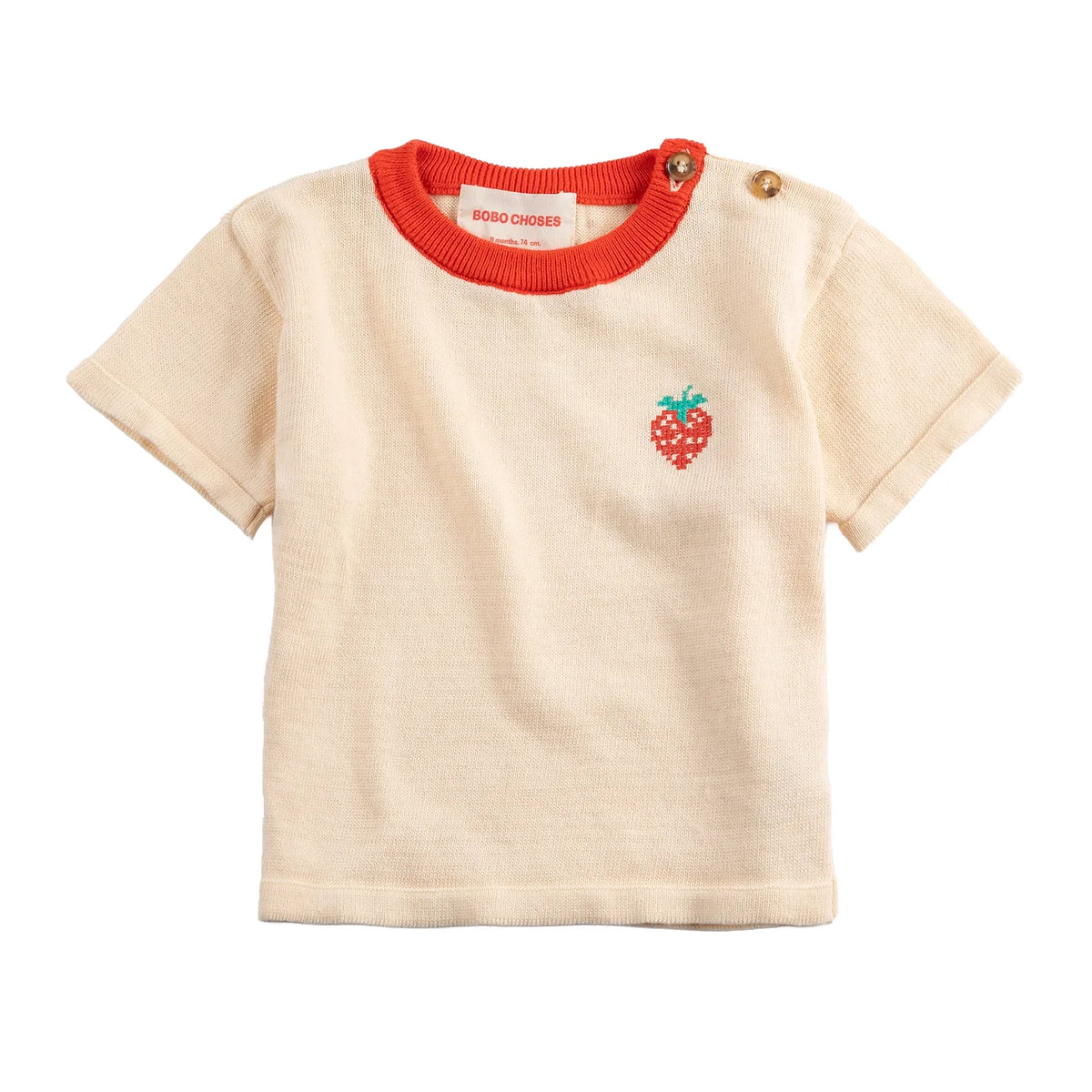 Pixel Strawberry Knitted T-Shirt