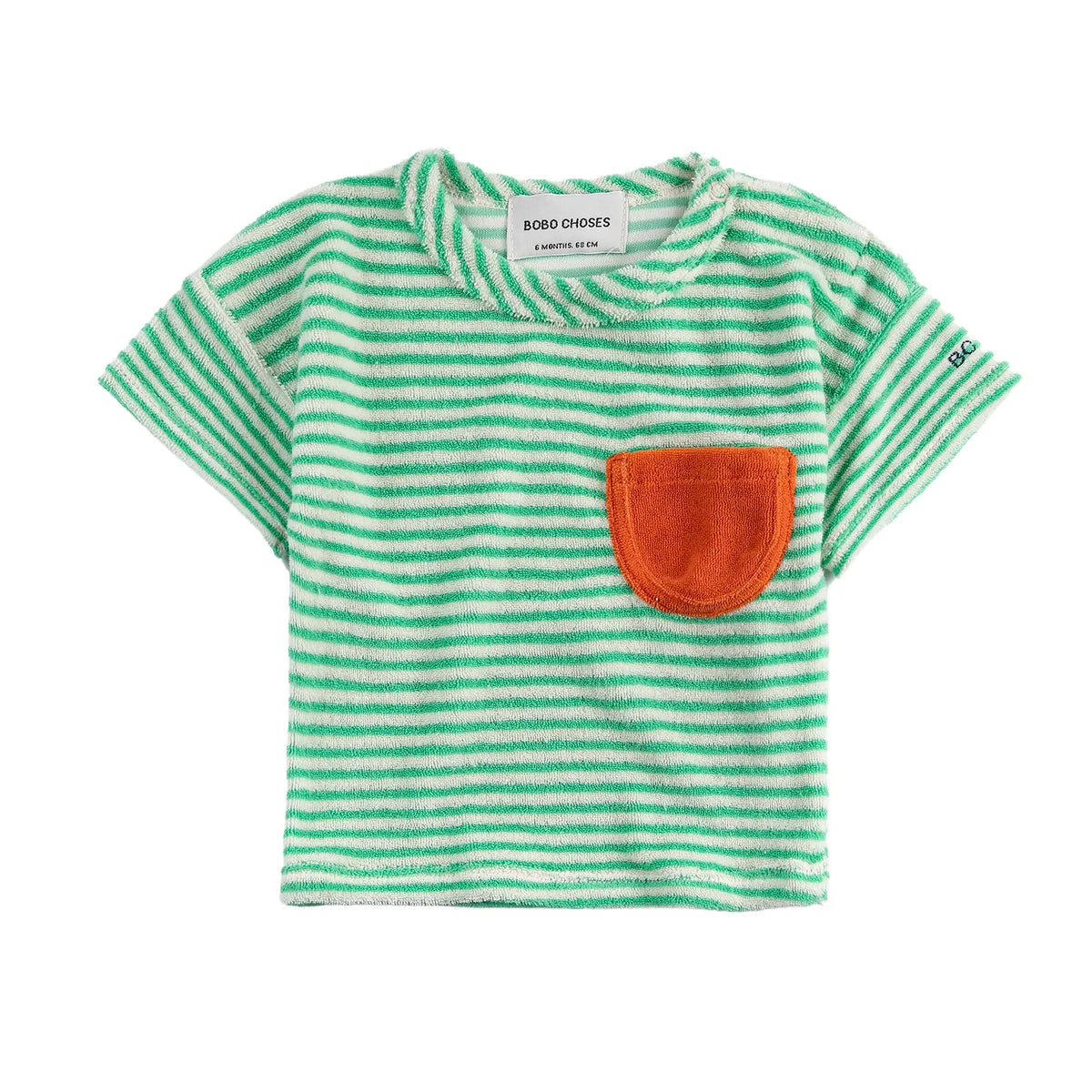 Green Stripes Terry Cloth Tshirt
