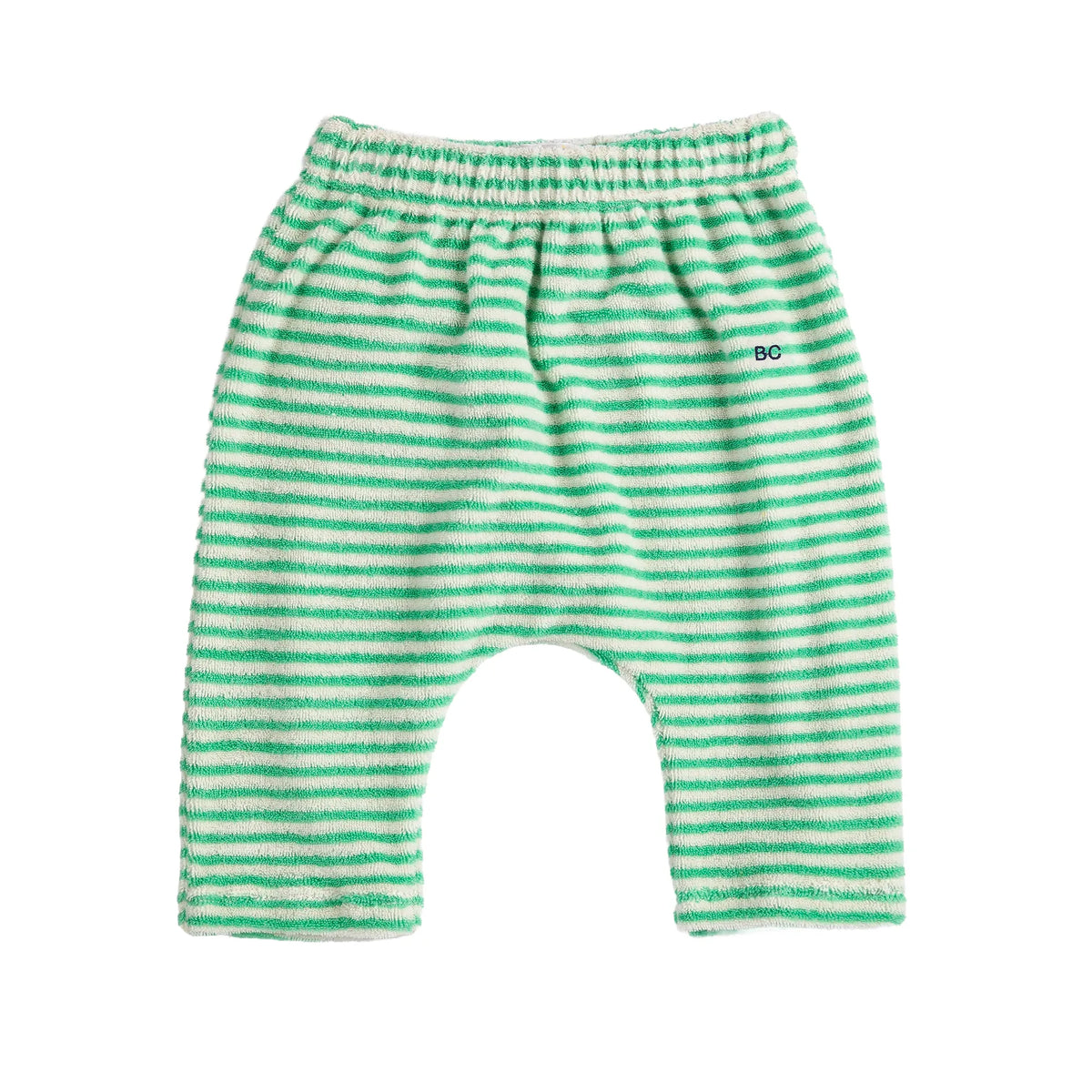 Green Stripes Terry Cloth Harem Pants
