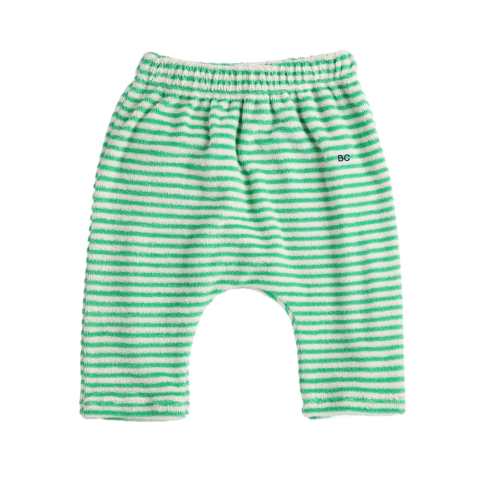 Green Stripes Terry Cloth Harem Pants