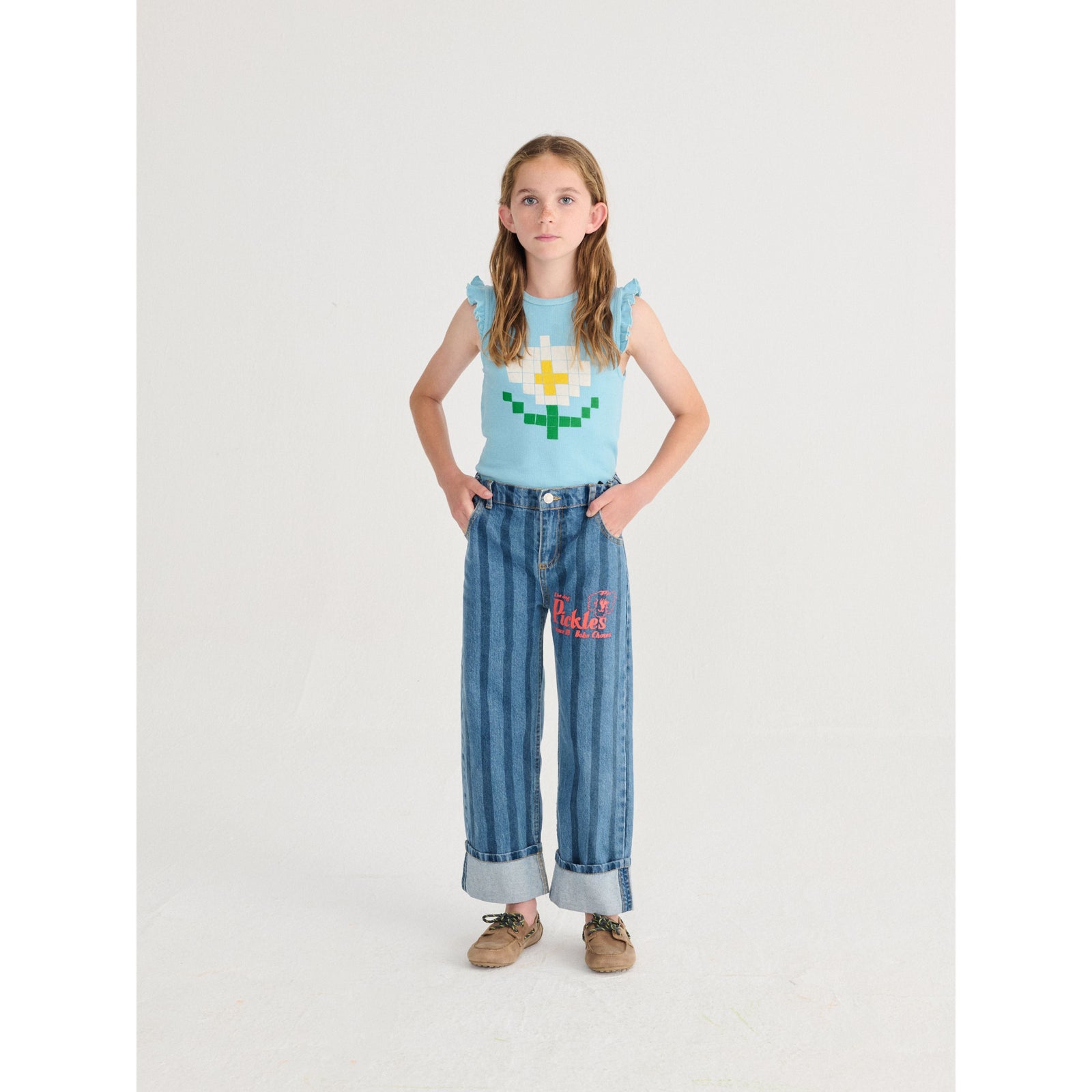 Pixel Daisy Ruffled Top