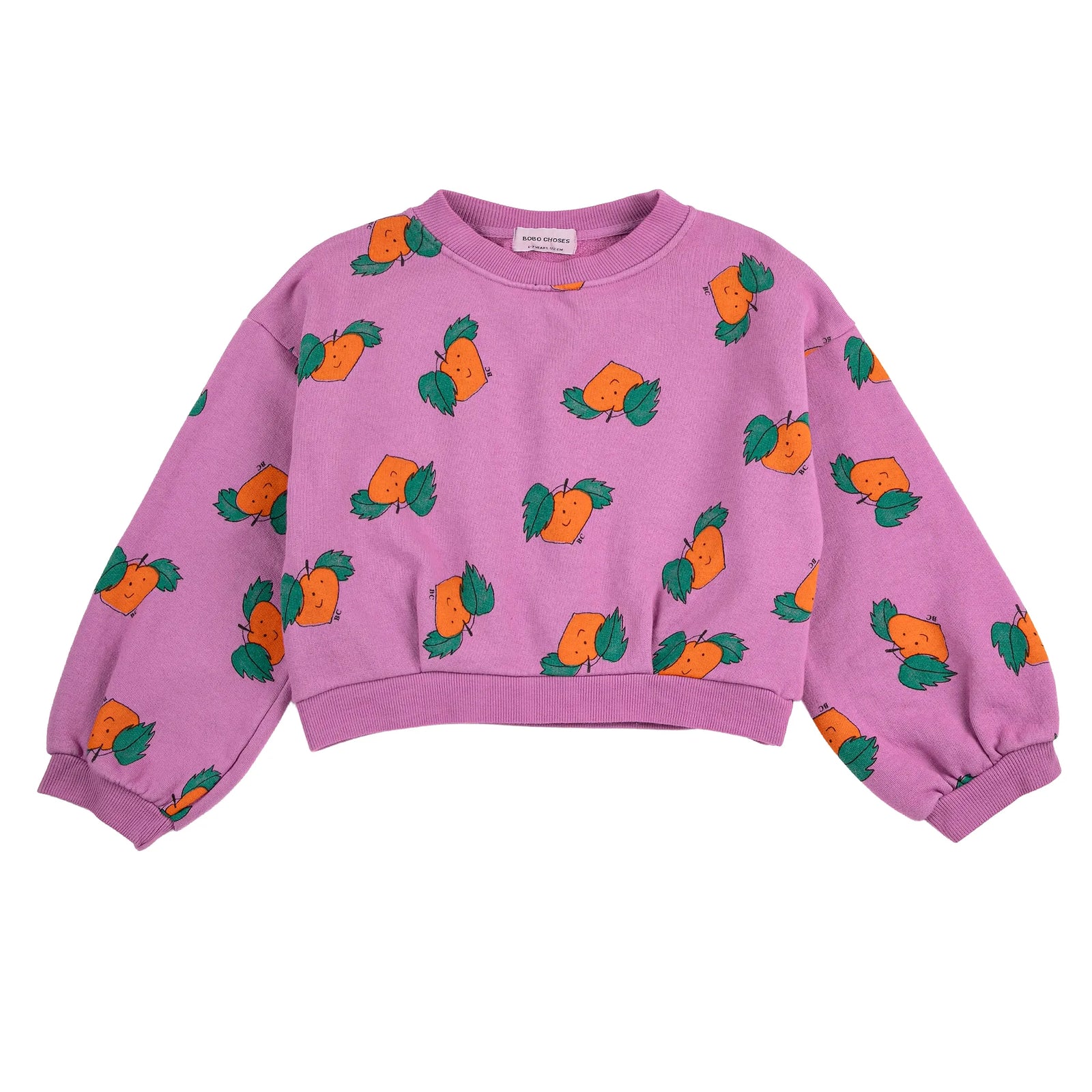 Tangerine All Over Cropped Sweatshirt