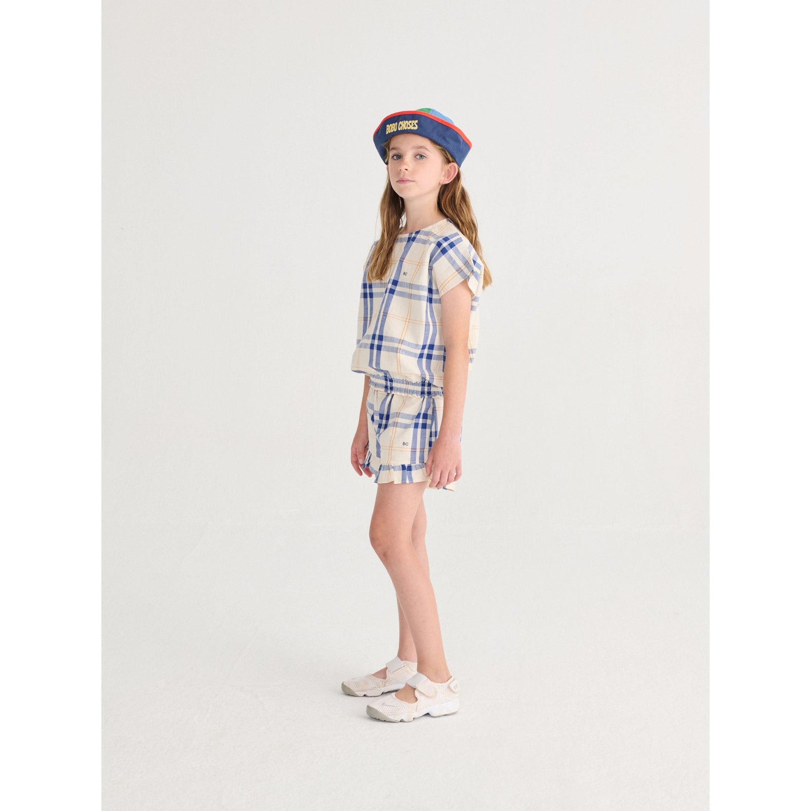 Fun Tartan Ruffled Woven Shorts