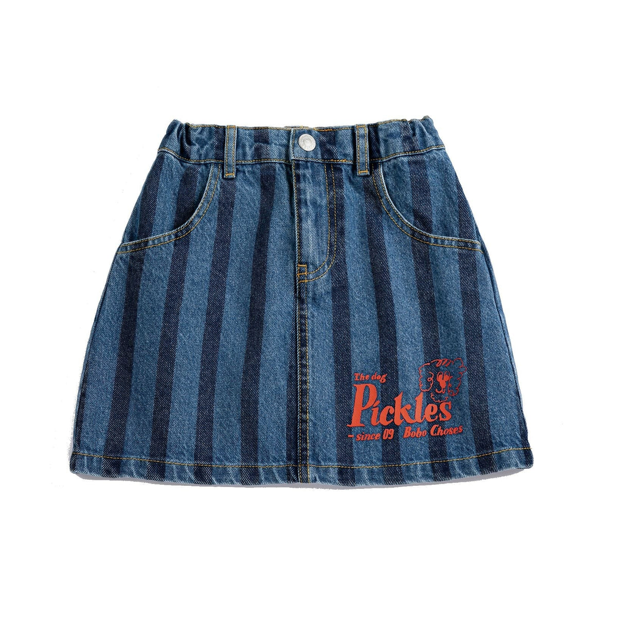 Pickles The Dog Striped Denim Skirt