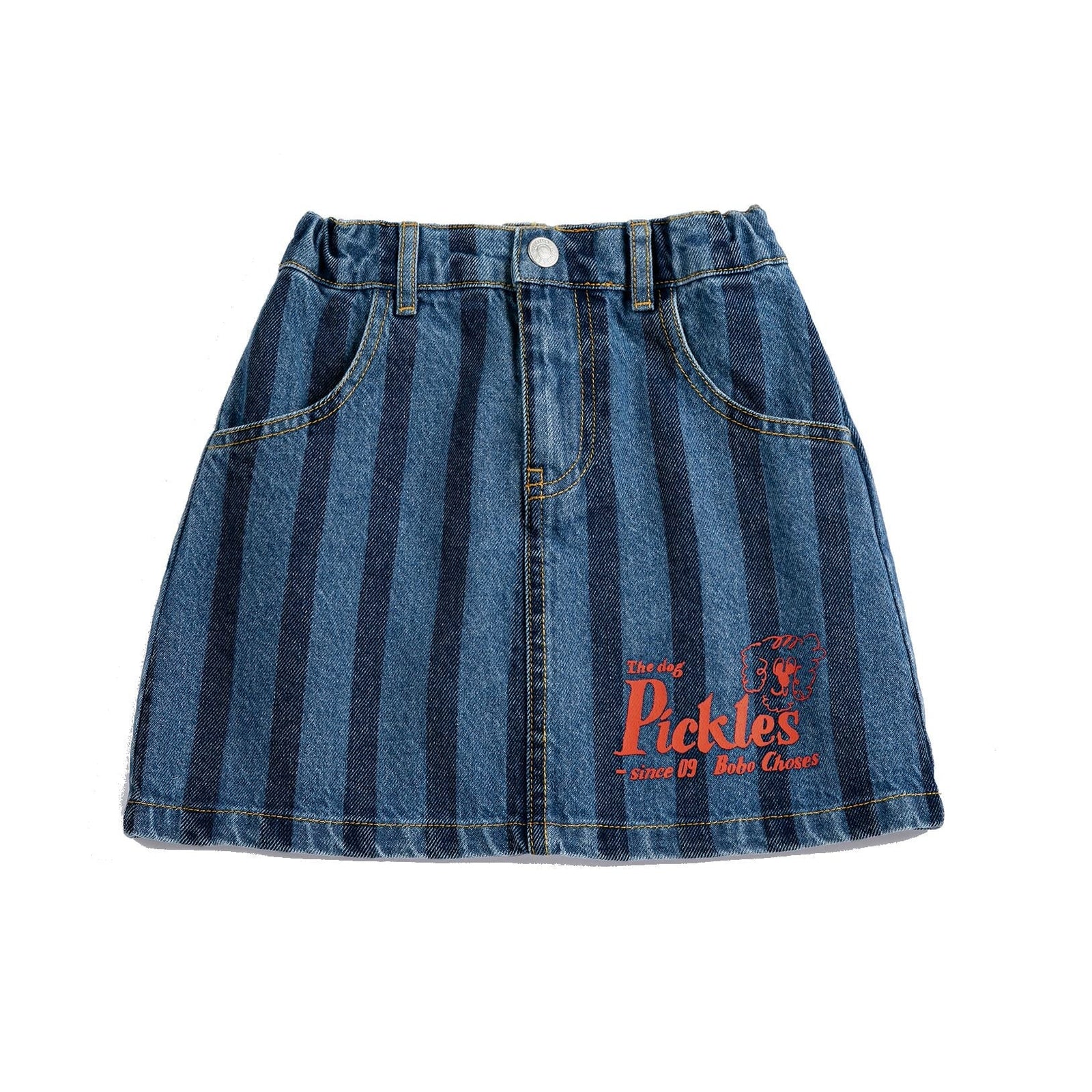 Pickles The Dog Striped Denim Skirt