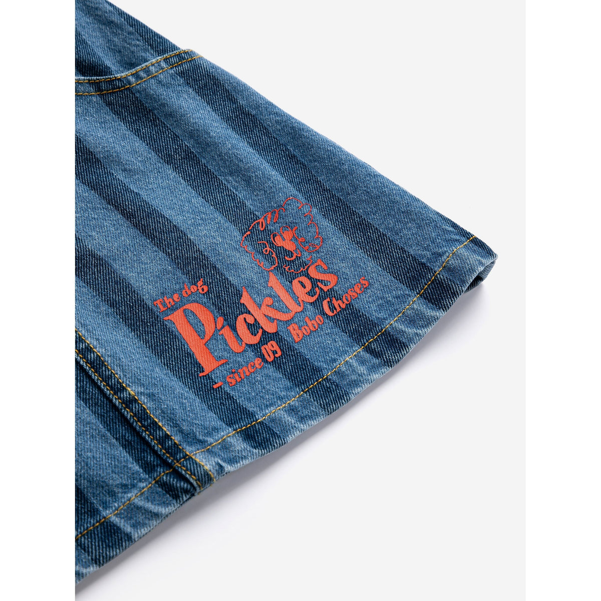 Pickles The Dog Striped Denim Skirt