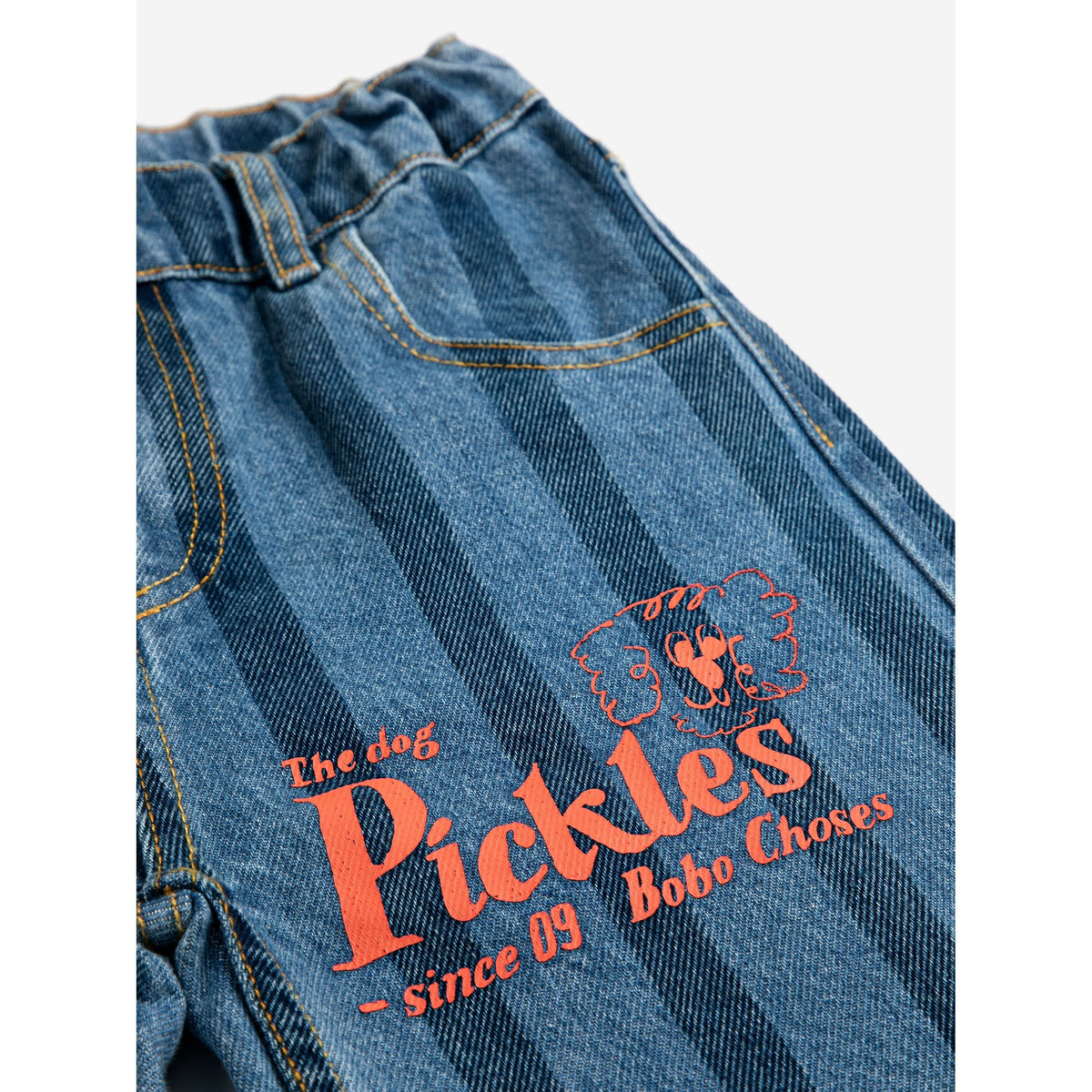 Pickles The Dog Striped Denim Pants