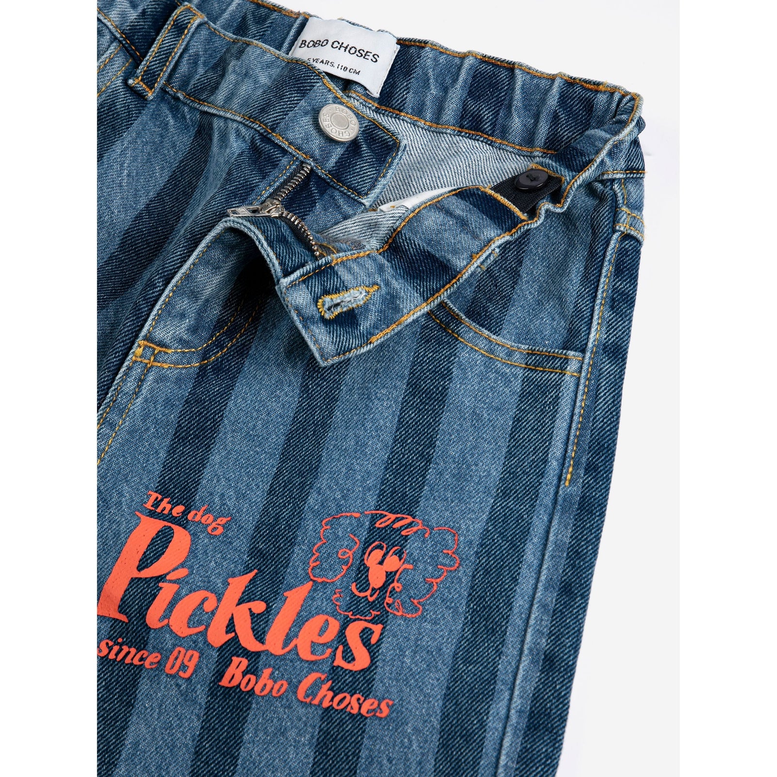 Pickles The Dog Striped Denim Pants