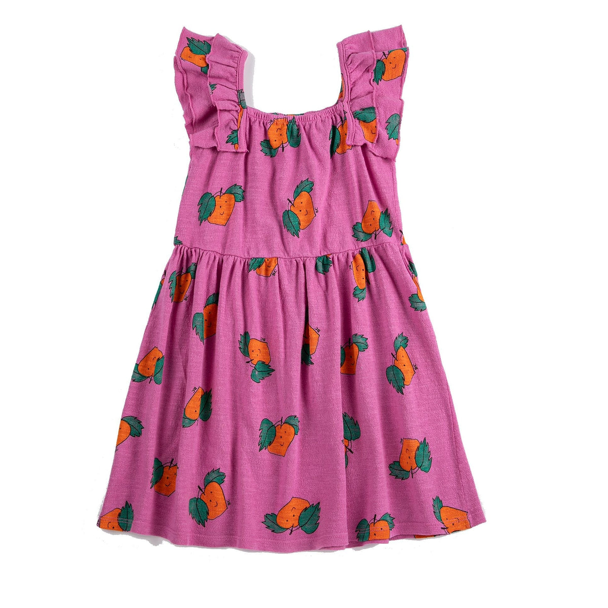 Tangerine All Over Ruffled Dress
