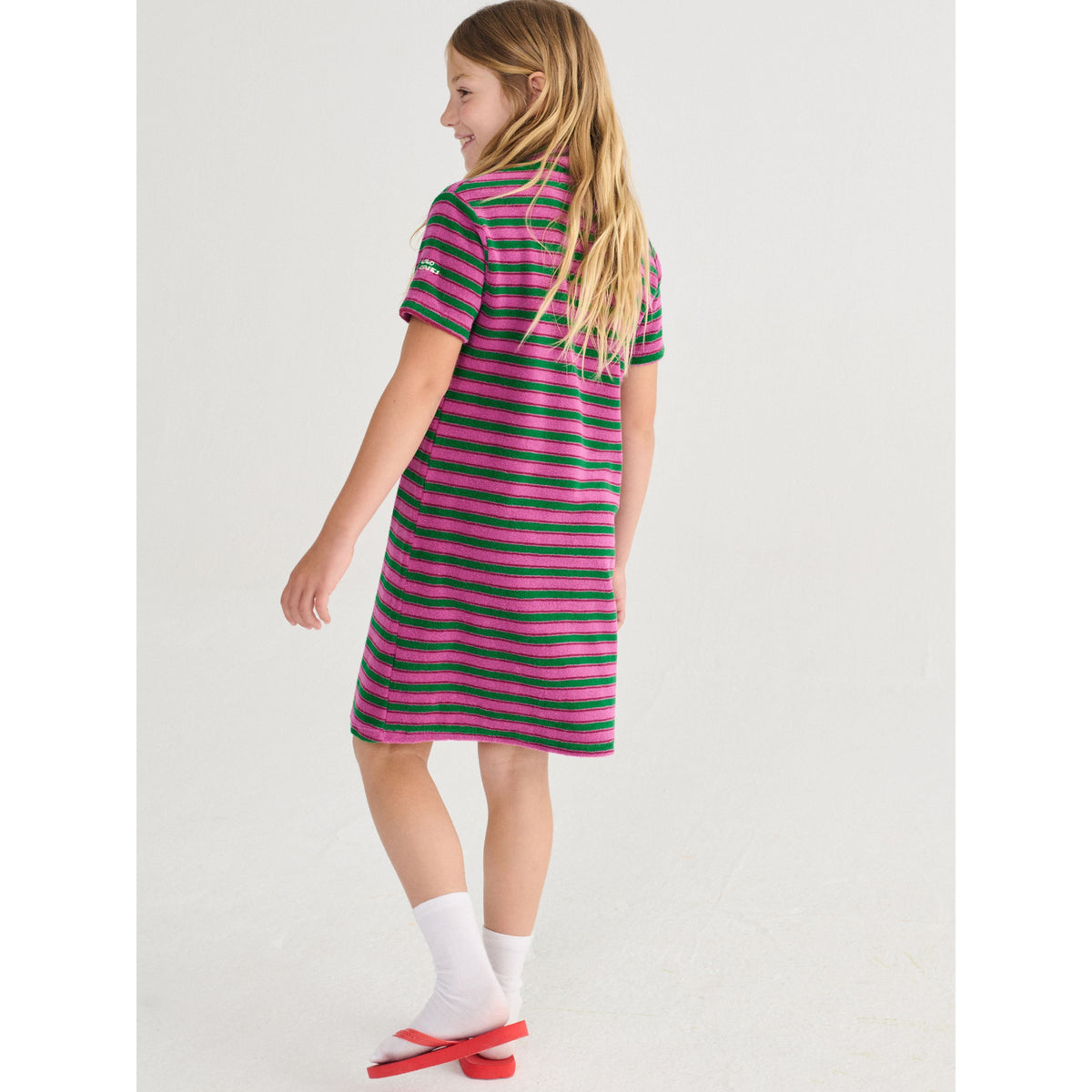 Striped Terry Cloth Polo Dress