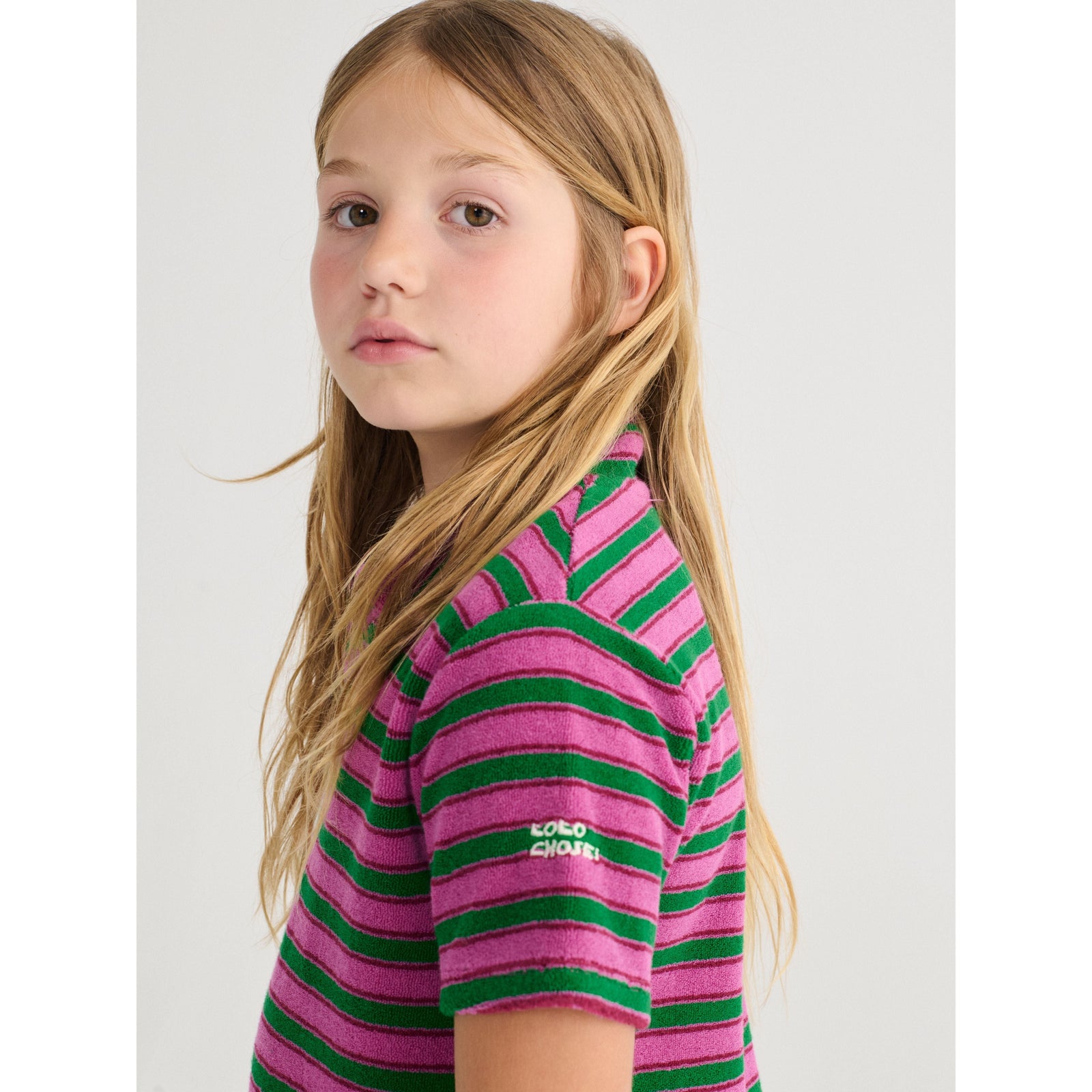 Striped Terry Cloth Polo Dress