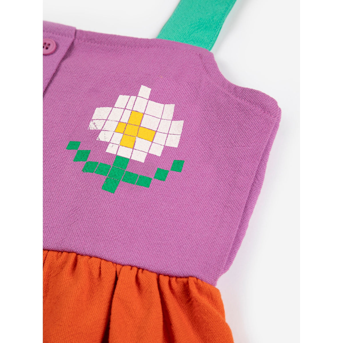 Pixel Daisy Color Block Woven Dress