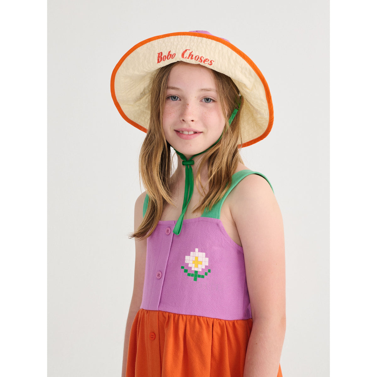 Pixel Daisy Color Block Woven Dress