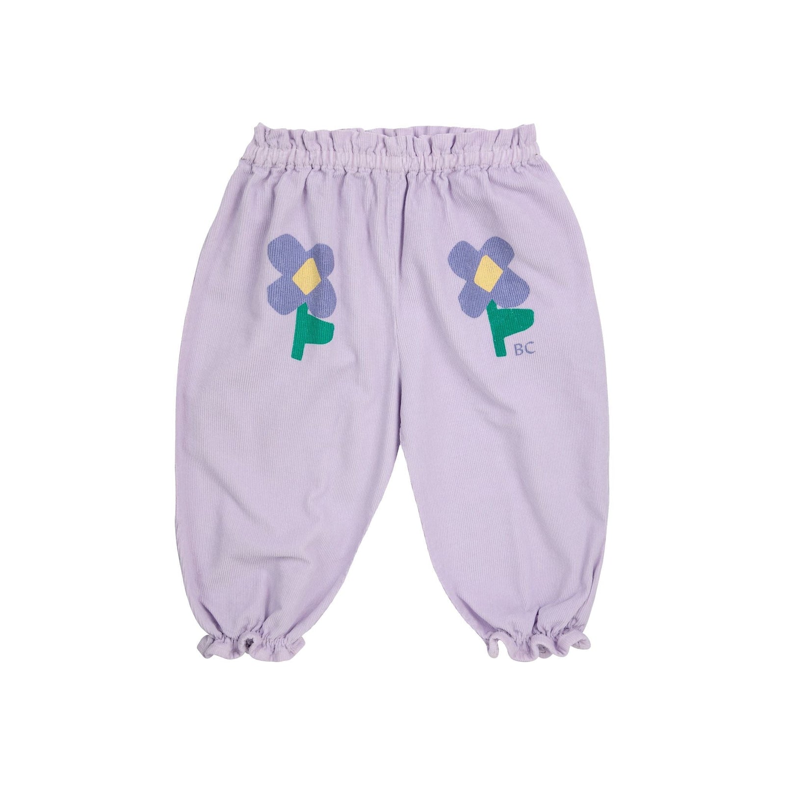 Baby Pansy Flowers Woven Paperbag Pants