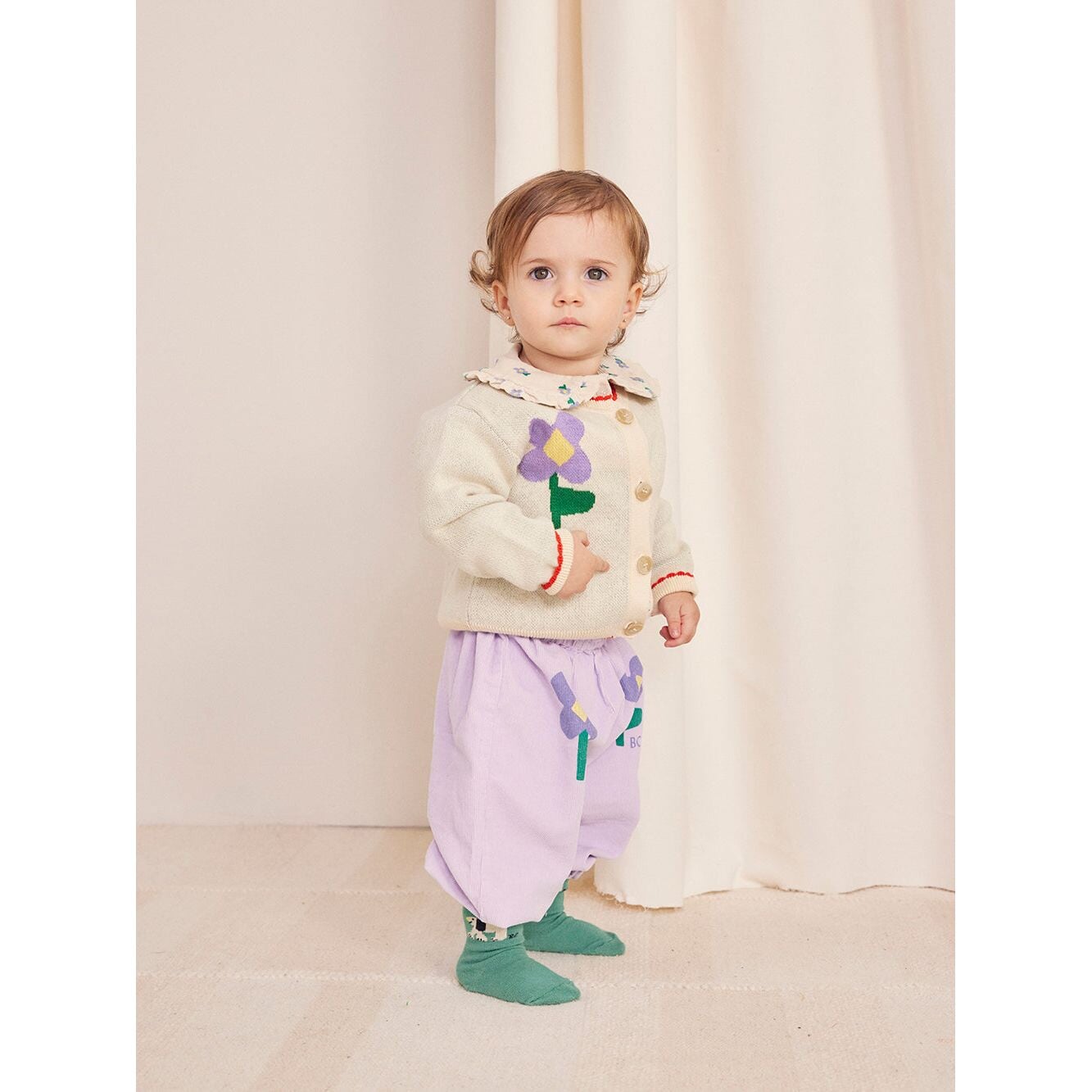 Baby Pansy Flower Cardigan
