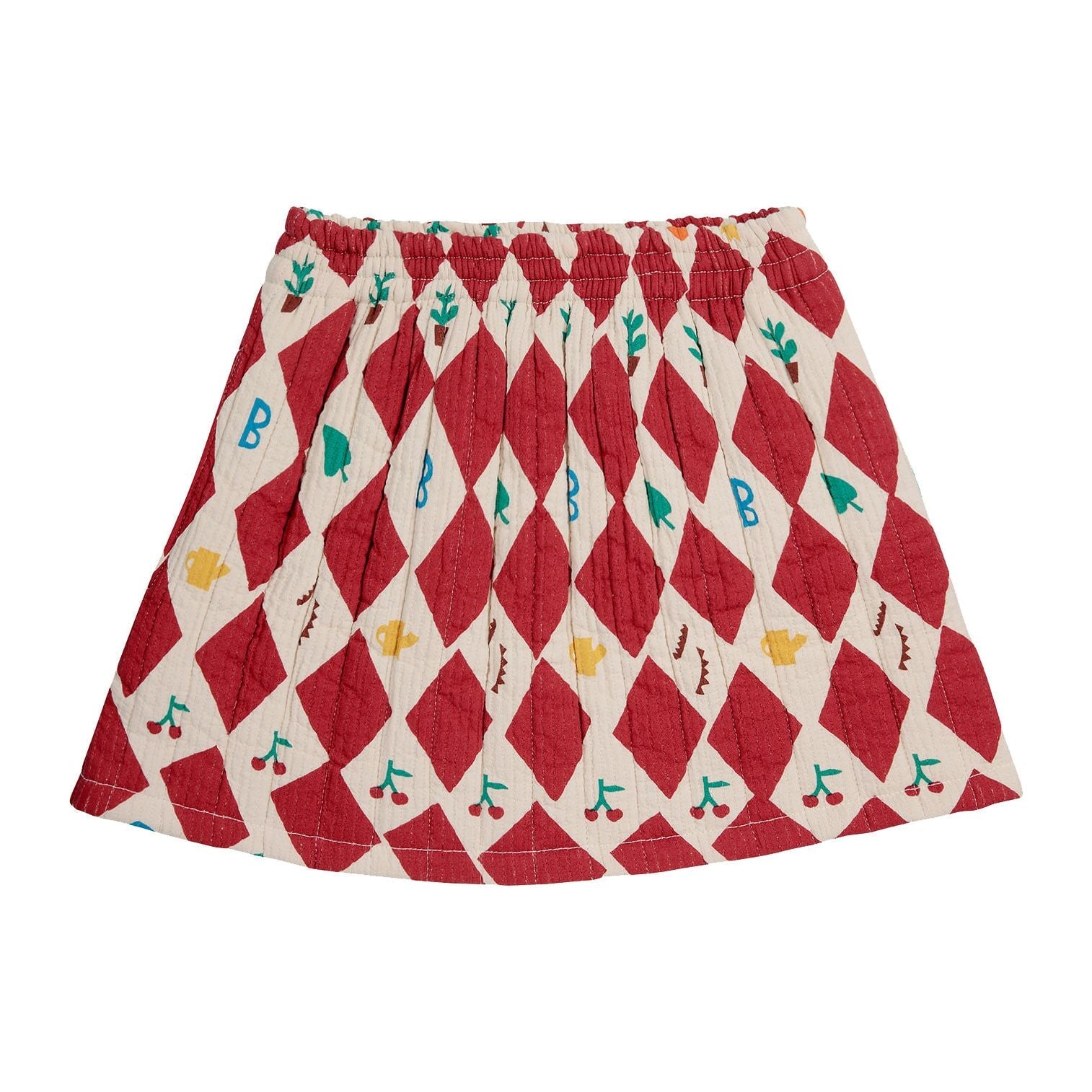 Harlequin All Over Quilted Woven Skirt
