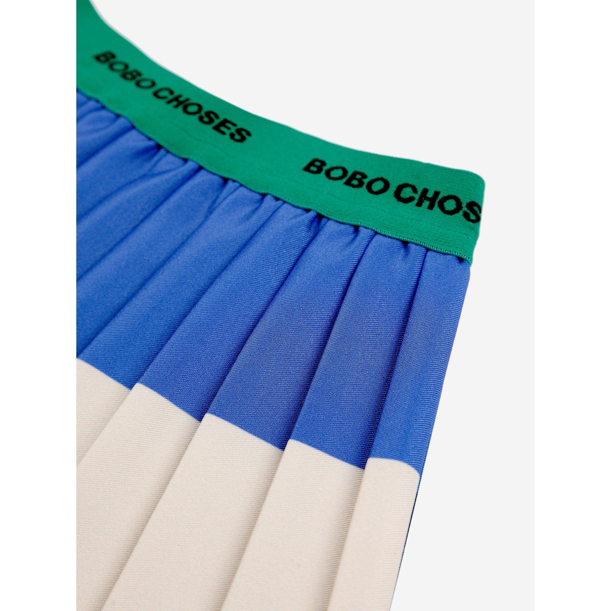 Color Block Pleated Woven Skirt