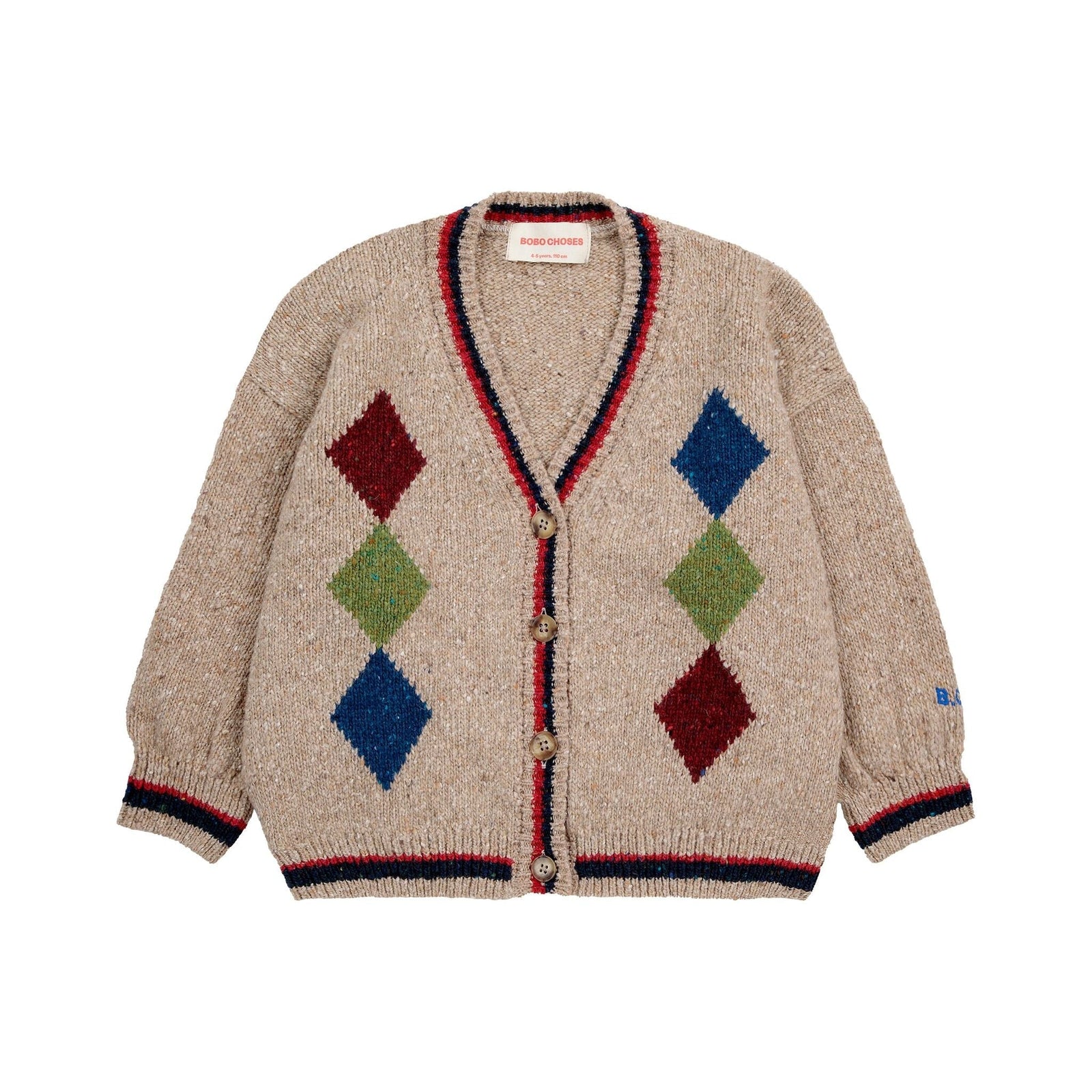 Bobo Diamonds Intarsia Cardigan